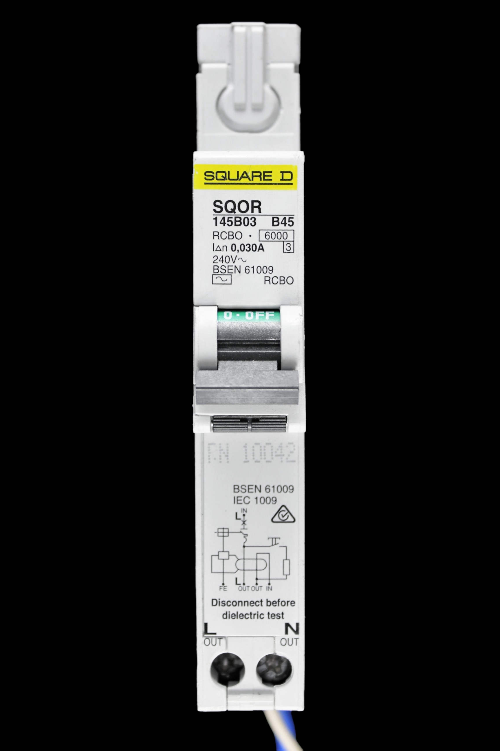 SQUARE D 45 AMP CURVE B 6kA 30mA RCBO SQOR145B03