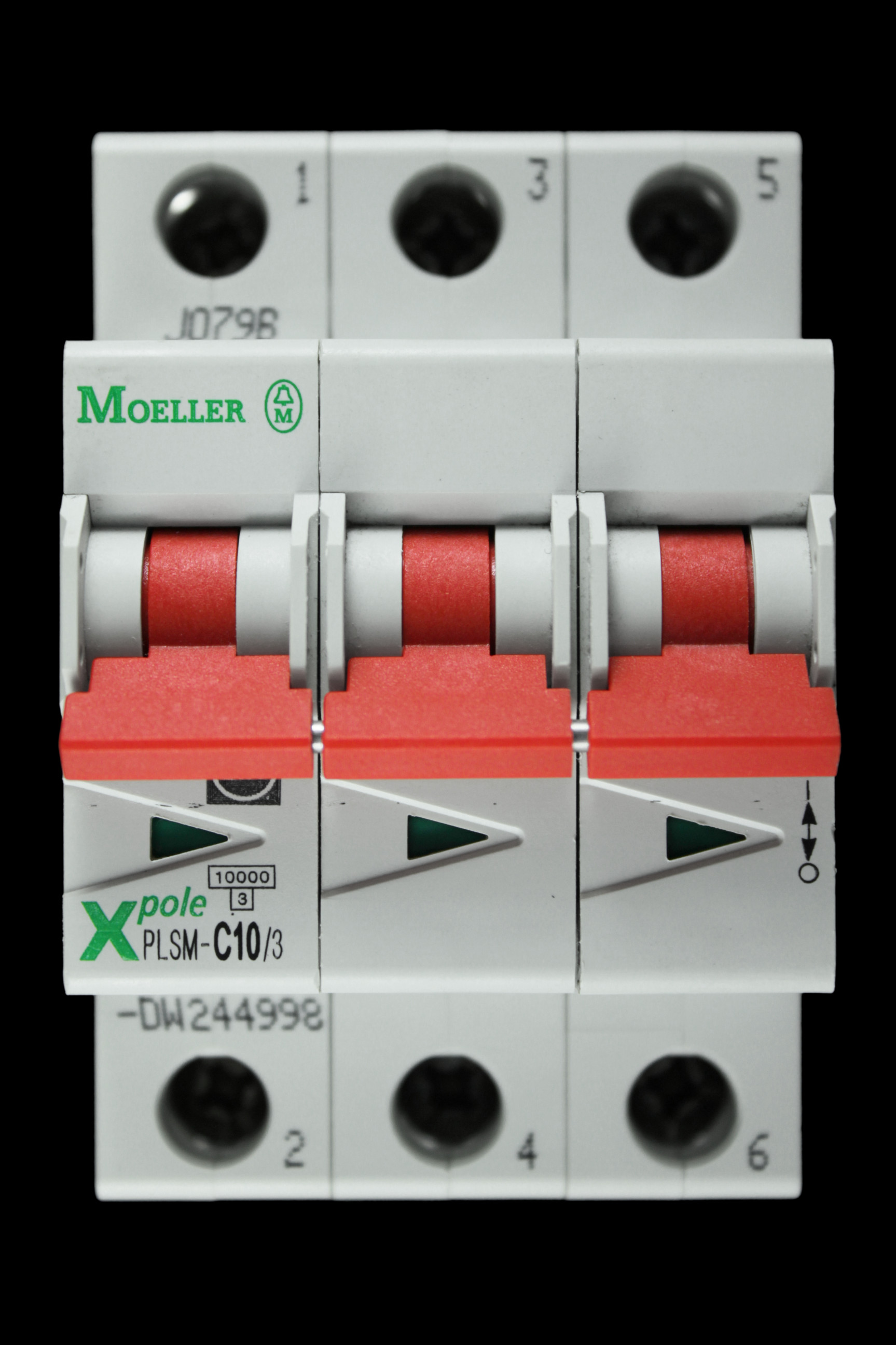 MOELLER 10 AMP CURVE C 10kA TRIPLE POLE MCB CIRCUIT BREAKER PLSM-C10/3