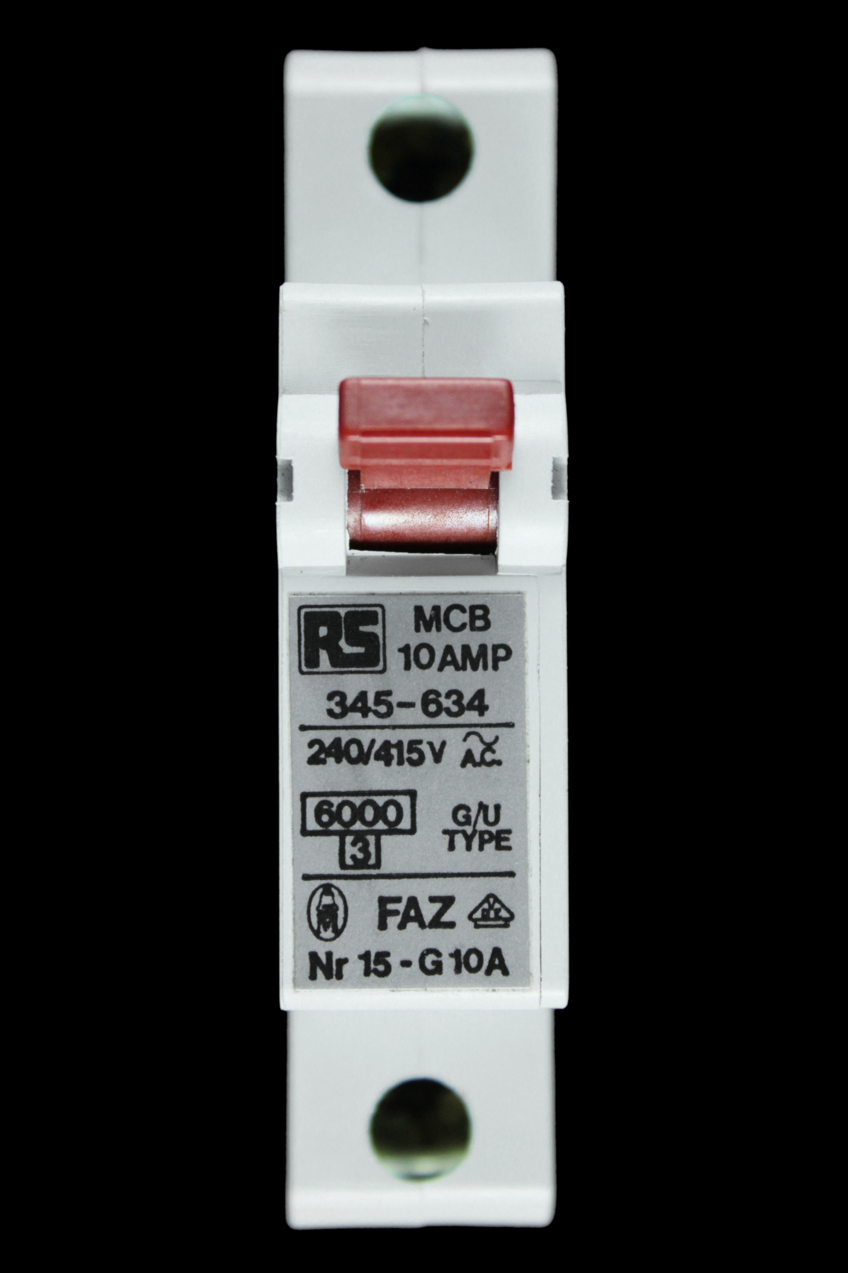 RS 10 AMP TYPE G M6 MCB CIRCUIT BREAKER FAZ NR15-G10A 345-634