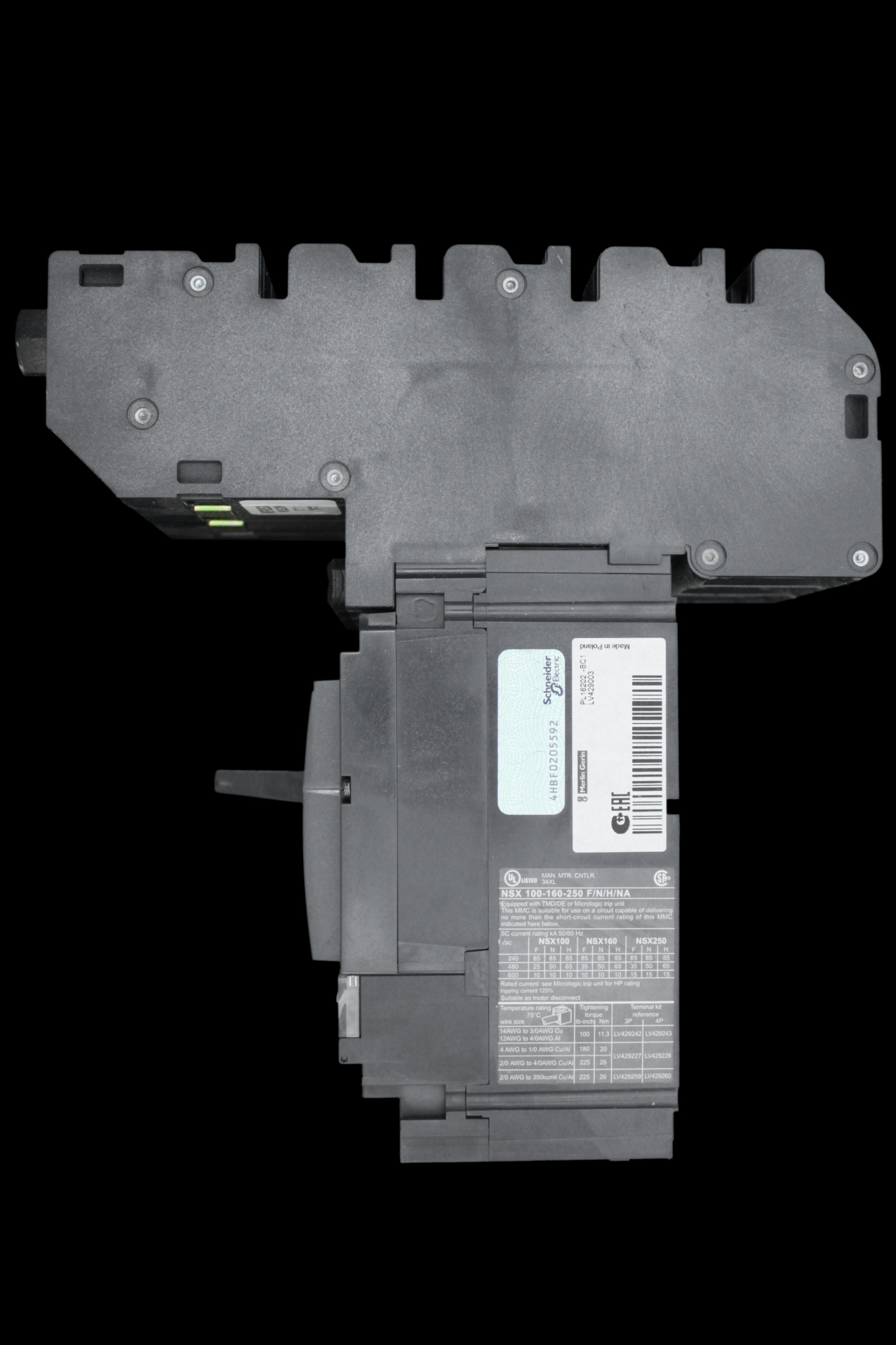 SCHNEIDER 25 AMP 36kA TRIPLE POLE MCCB MGP0253X NSX100F