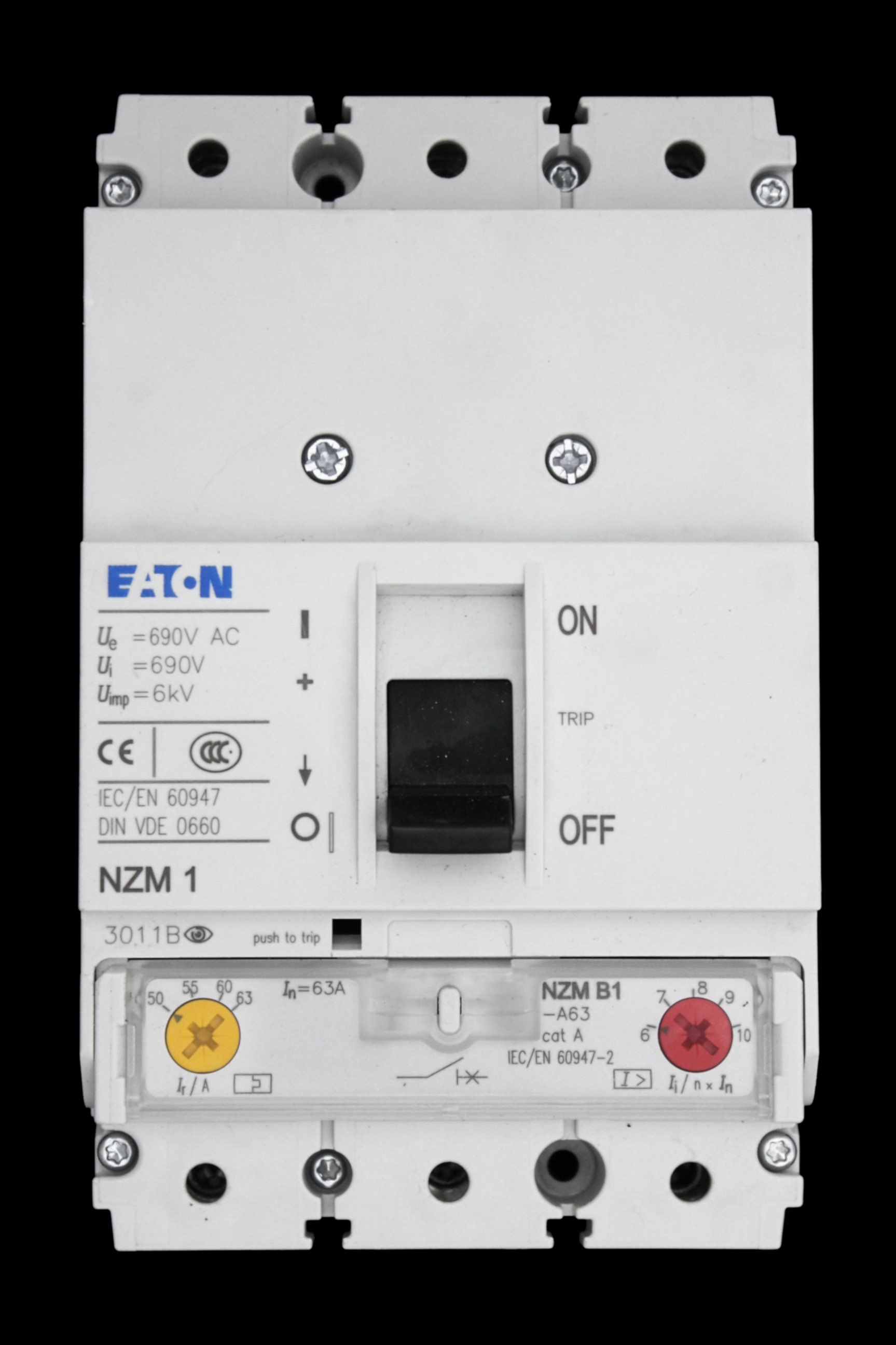 EATON 63 AMP 25kA TRIPLE POLE MCCB NZMB1-A63 NZM1
