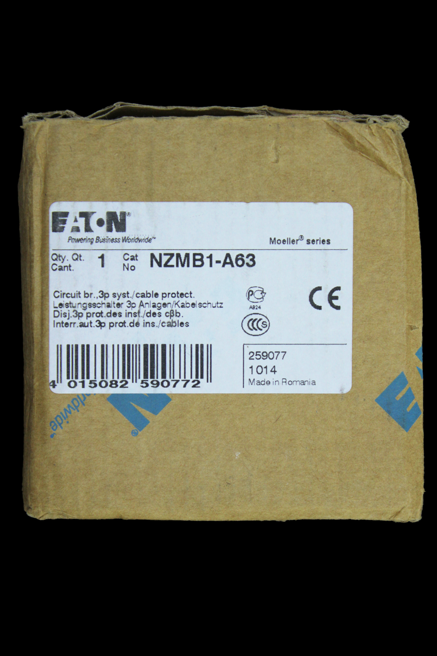 EATON 63 AMP 25kA TRIPLE POLE MCCB NZMB1-A63 NZM1