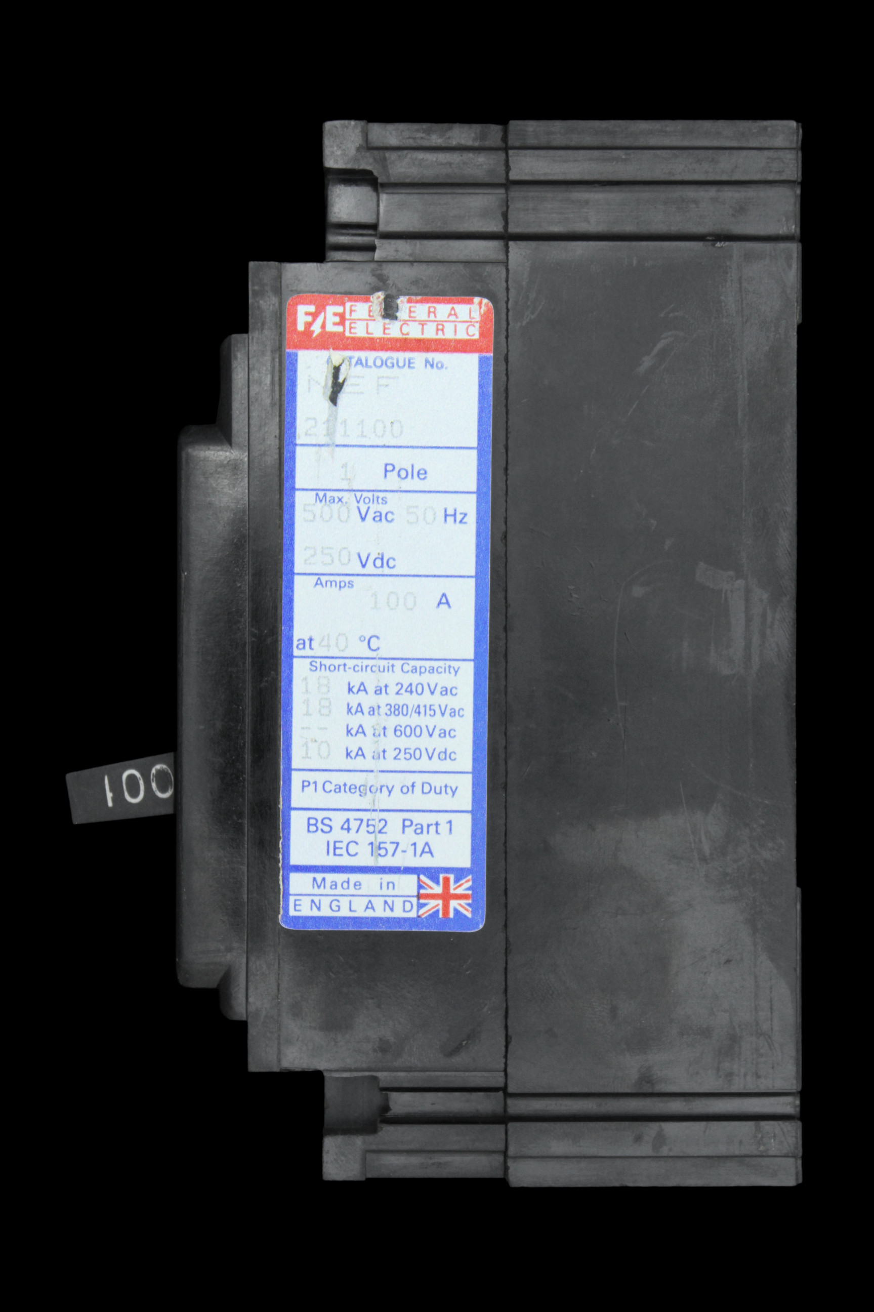 FEDERAL ELECTRIC 100 AMP 18kA MCCB NEF 211100