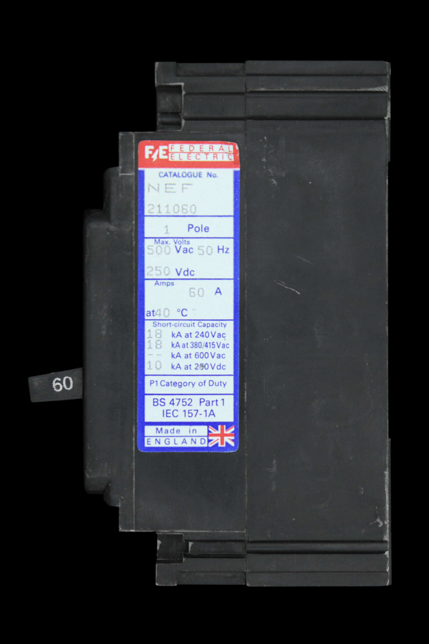 FEDERAL ELECTRIC 60 AMP 18kA MCCB NEF 211060
