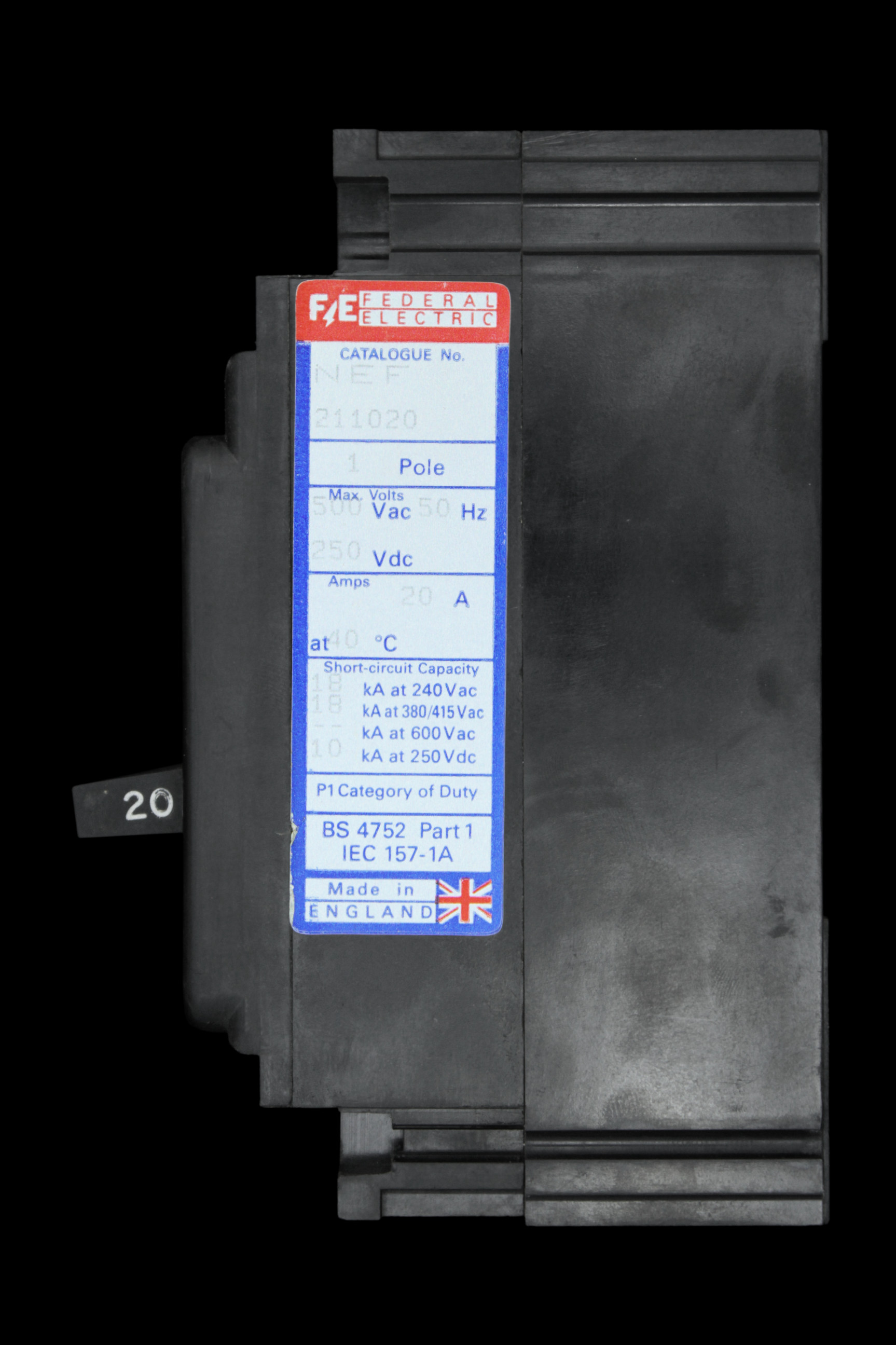 FEDERAL ELECTRIC 20 AMP 18kA MCCB NEF 211020