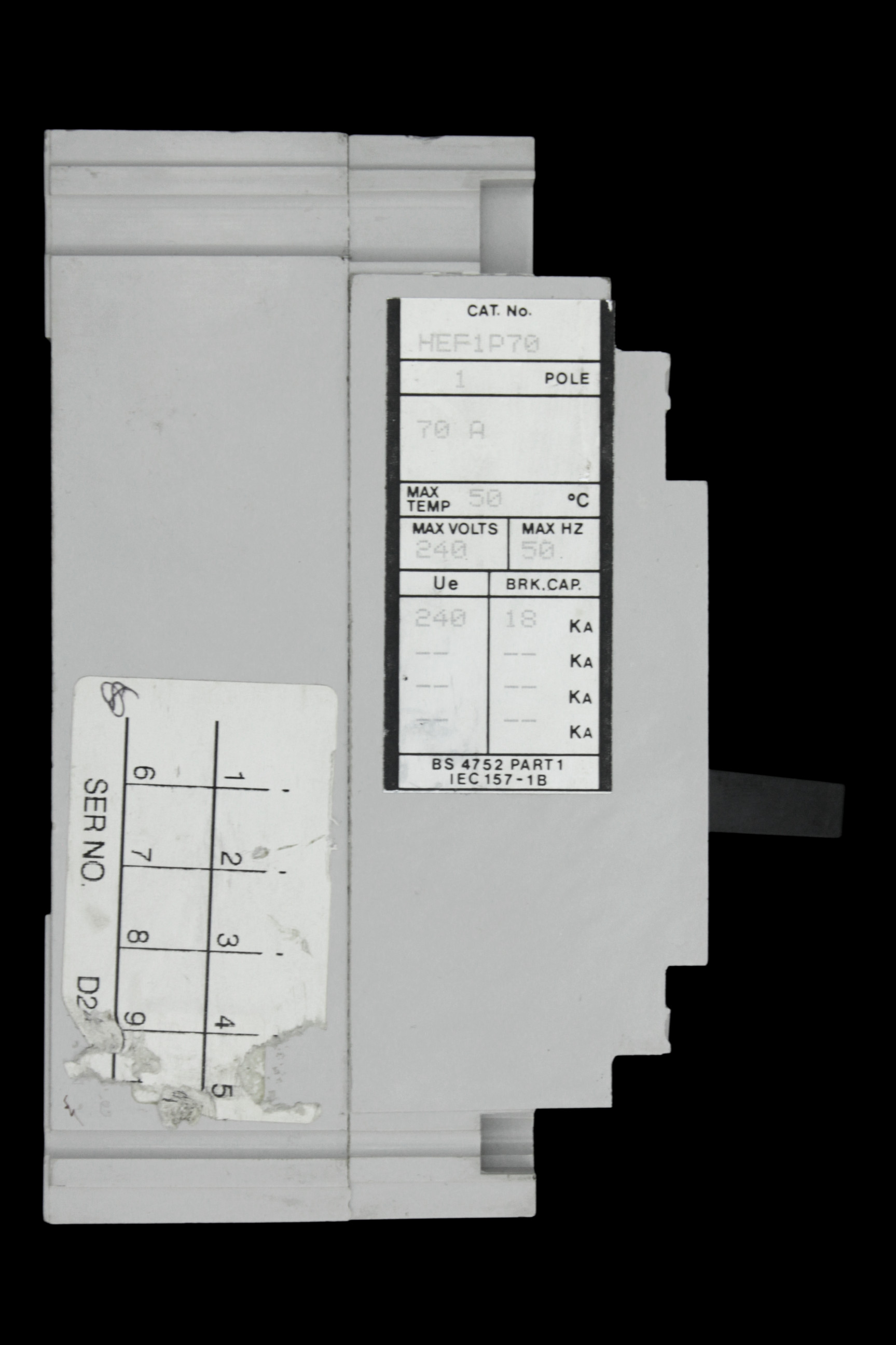 FEDERAL ELECTRIC 70 AMP 18kA MCCB HEF1P70