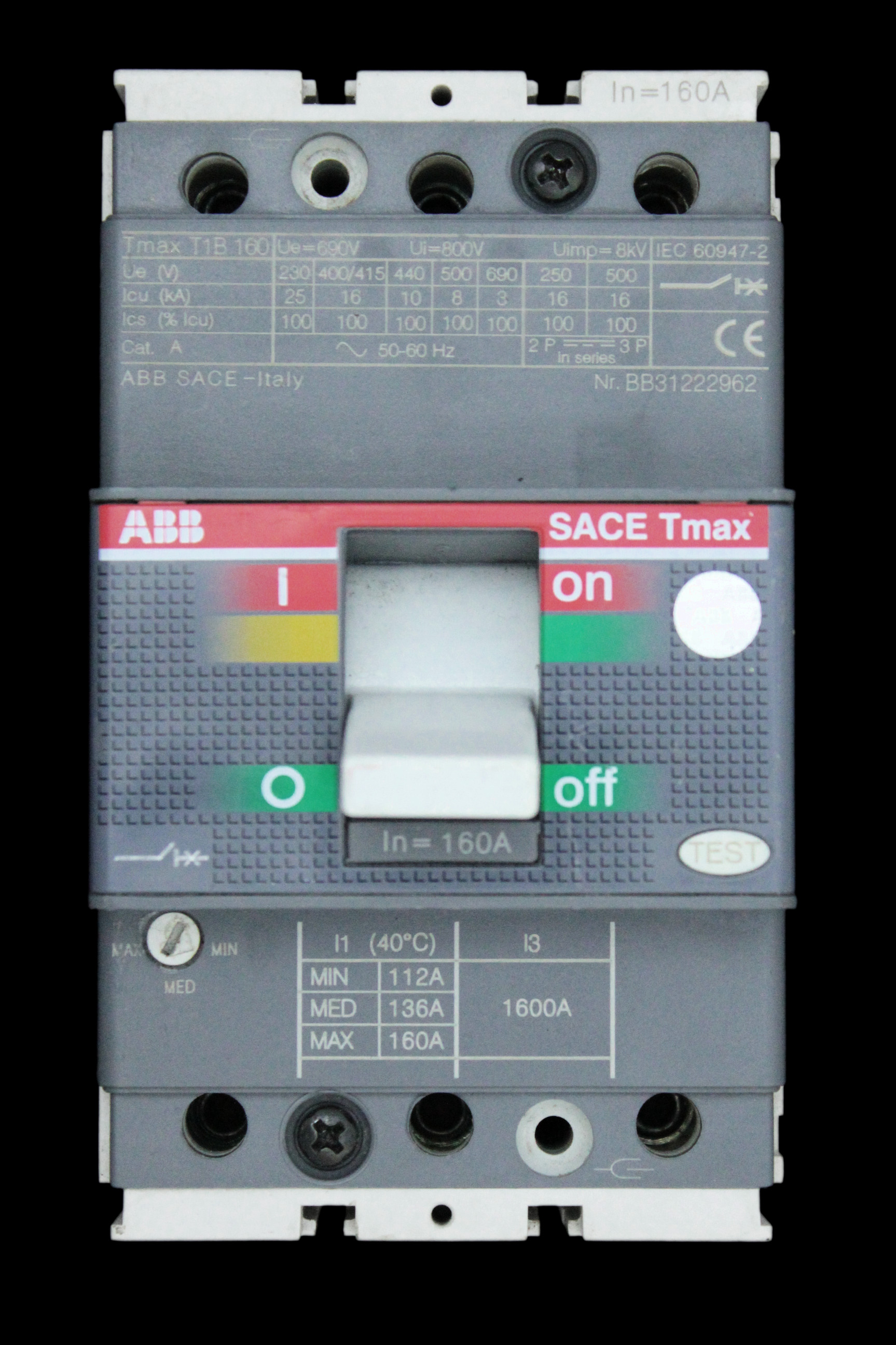ABB 160 AMP 16kA TRIPLE POLE MCCB SACE TMAX