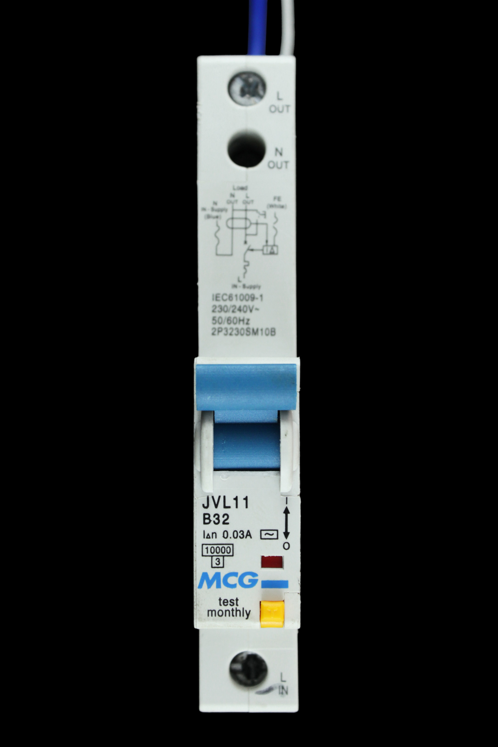 MCG 32 AMP CURVE B 10kA 30mA RCBO JVL11 2P3230SM10B