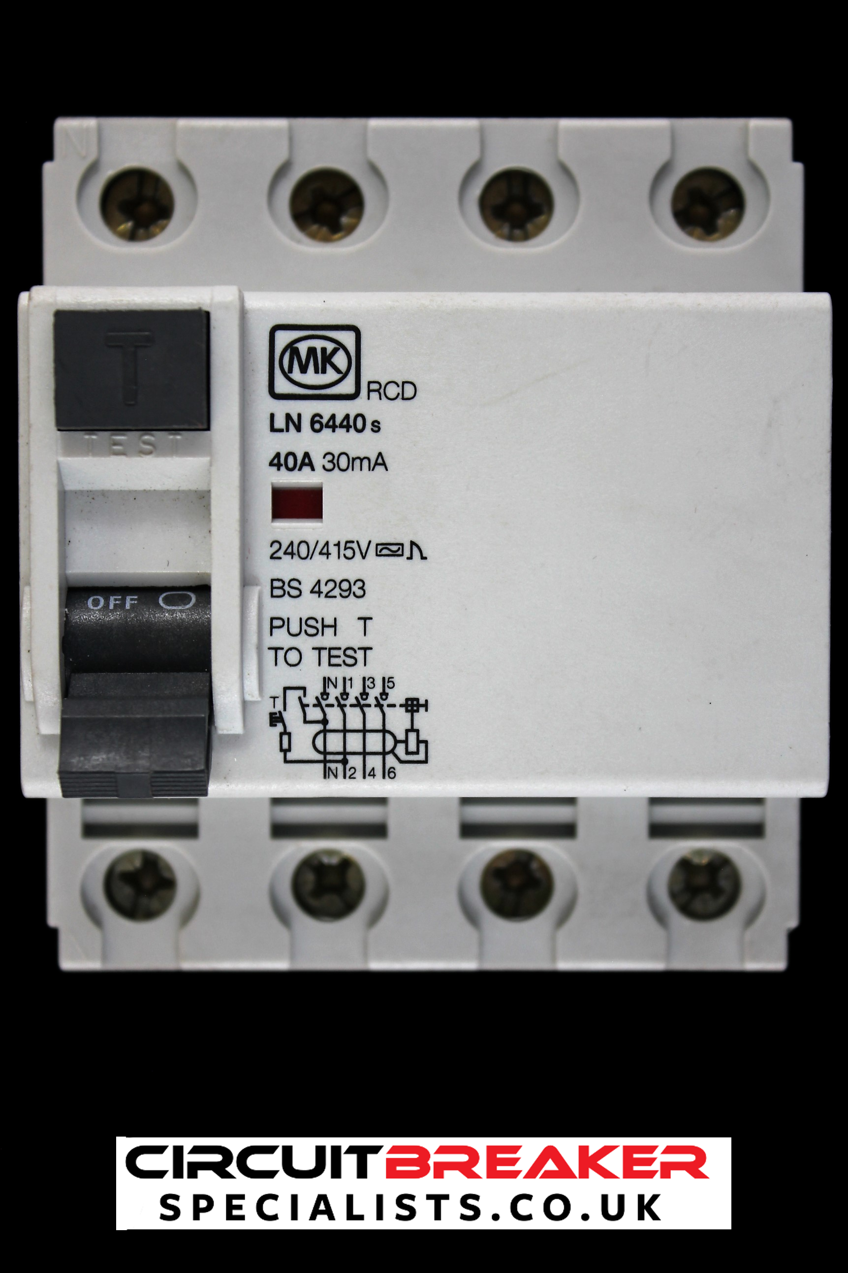 MK 40 AMP 30mA FOUR POLE RCD 240V LN 6440s