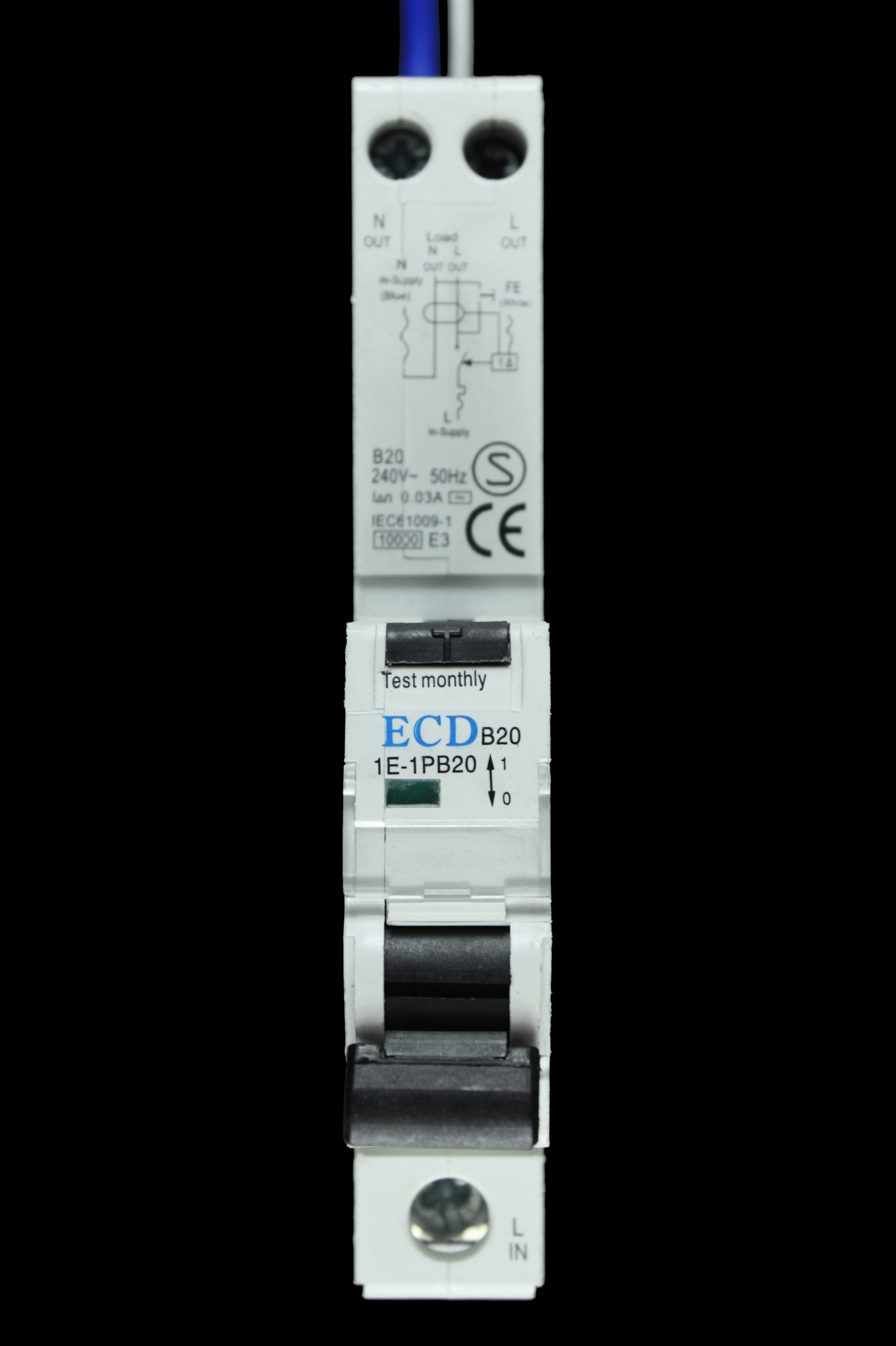 ECD 20 AMP CURVE B 10kA 30mA RCBO TYPE AC 1E-1PB20