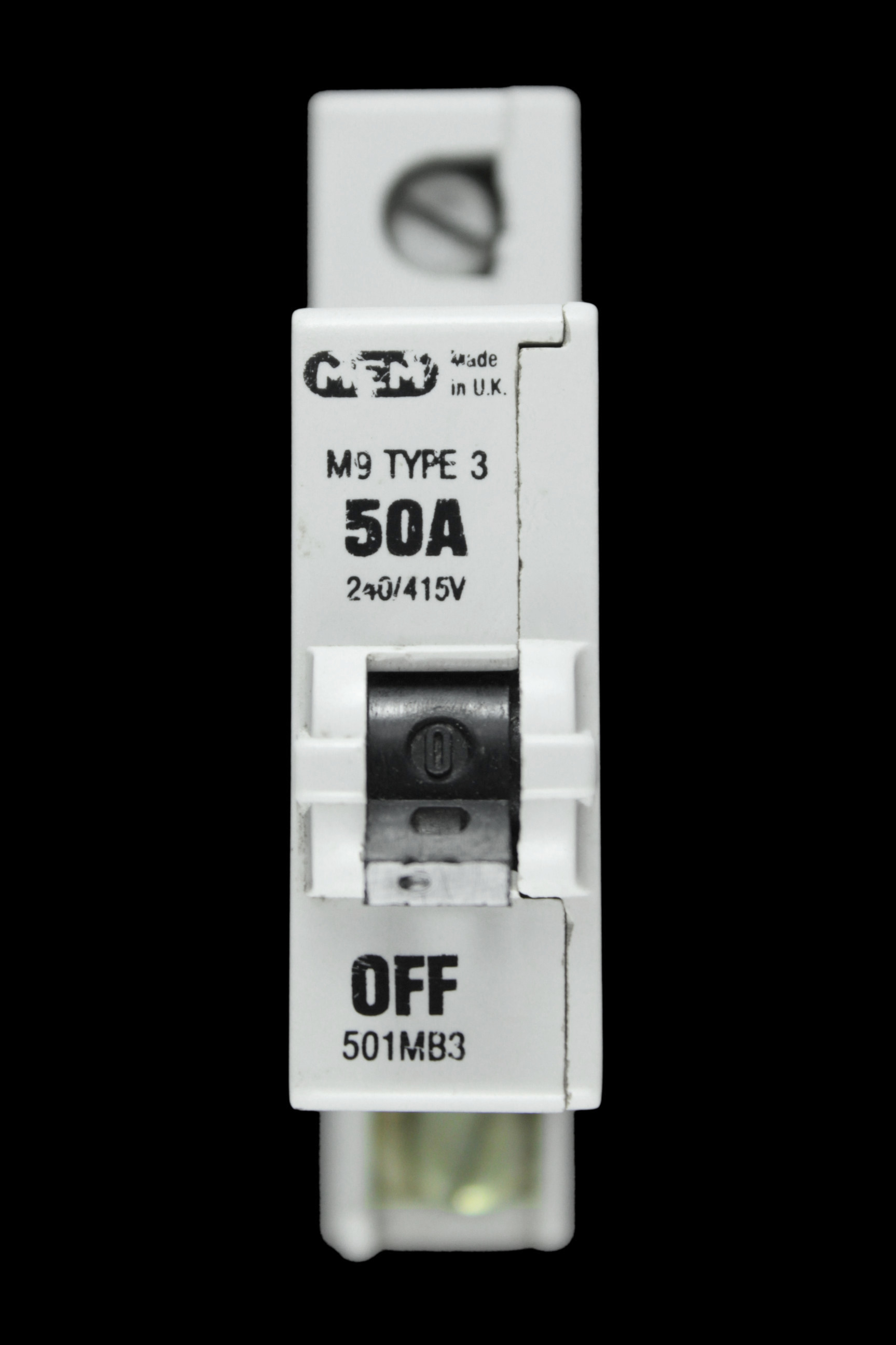 MEM 50 AMP TYPE 3 M9 MCB CIRCUIT BREAKER 501MB3 GREY