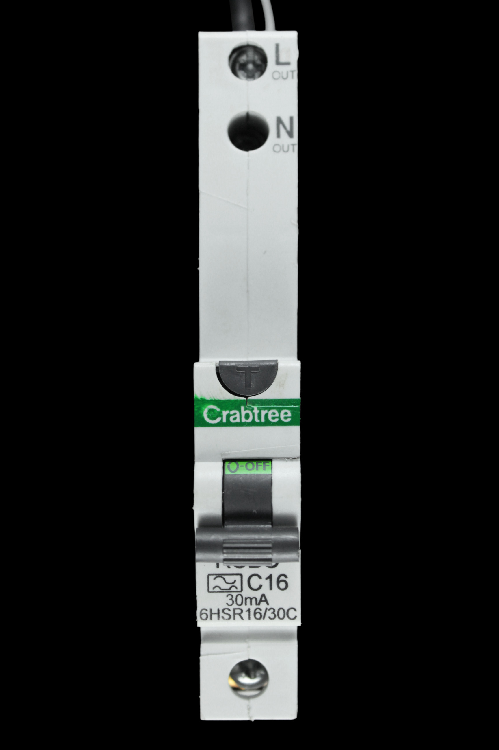 CRABTREE 16 AMP CURVE C 10kA 30mA RCBO TYPE A 6HSR16/30C LOADSTAR BC