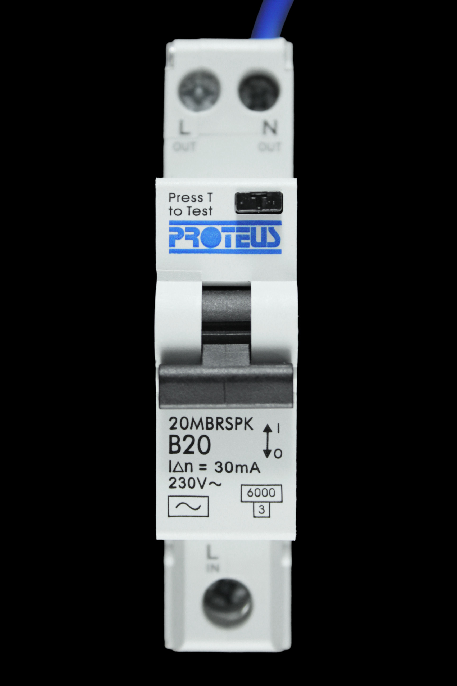 PROTEUS 20 AMP CURVE B 6kA 30mA RCBO TYPE AC 20MBRSPK