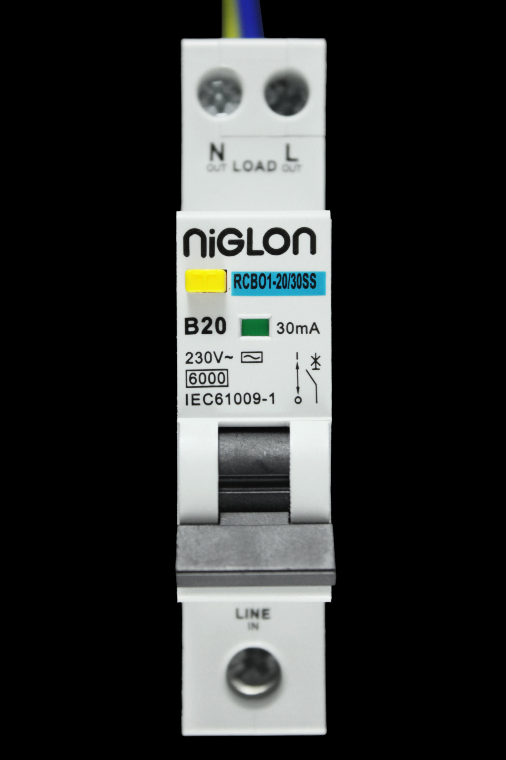 NIGLON 20 AMP CURVE B 6kA 30mA RCBO RCBO1-20/30SS