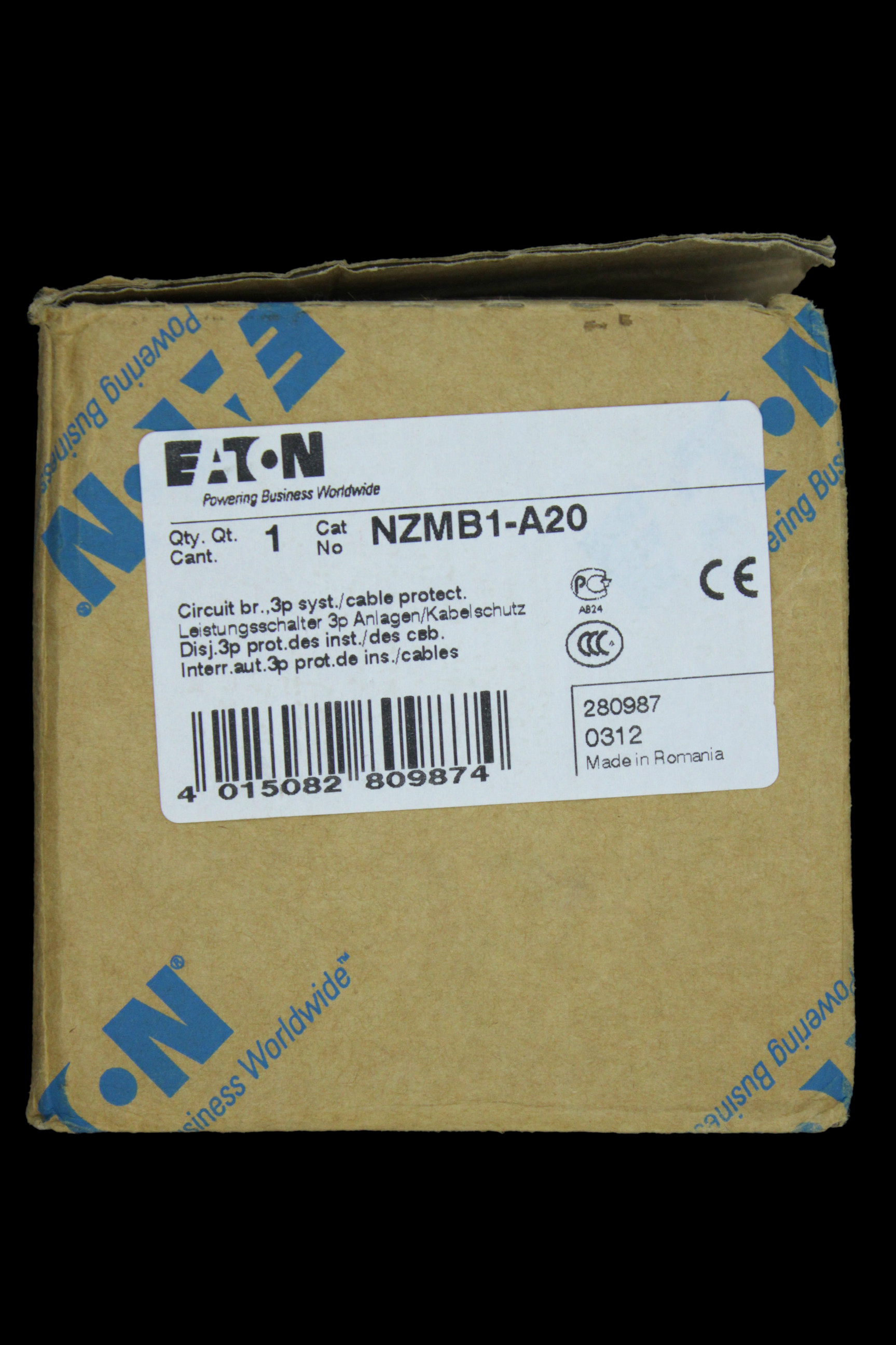 EATON 20 AMP 25kA TRIPLE POLE MCCB NZMB1-A20