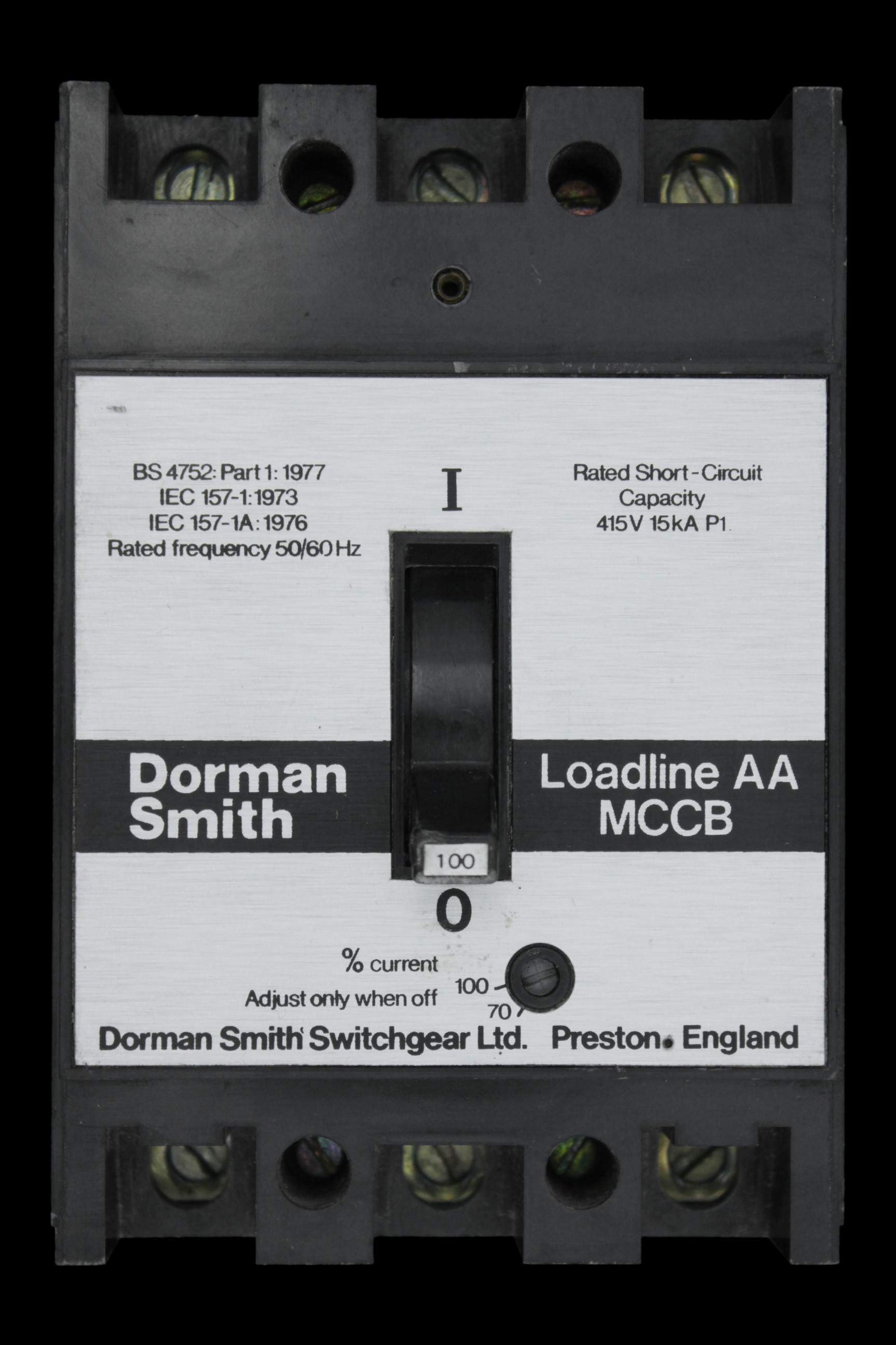 DORMAN SMITH 100 AMP 15kA TRIPLE POLE MCCB LOADLINE AA