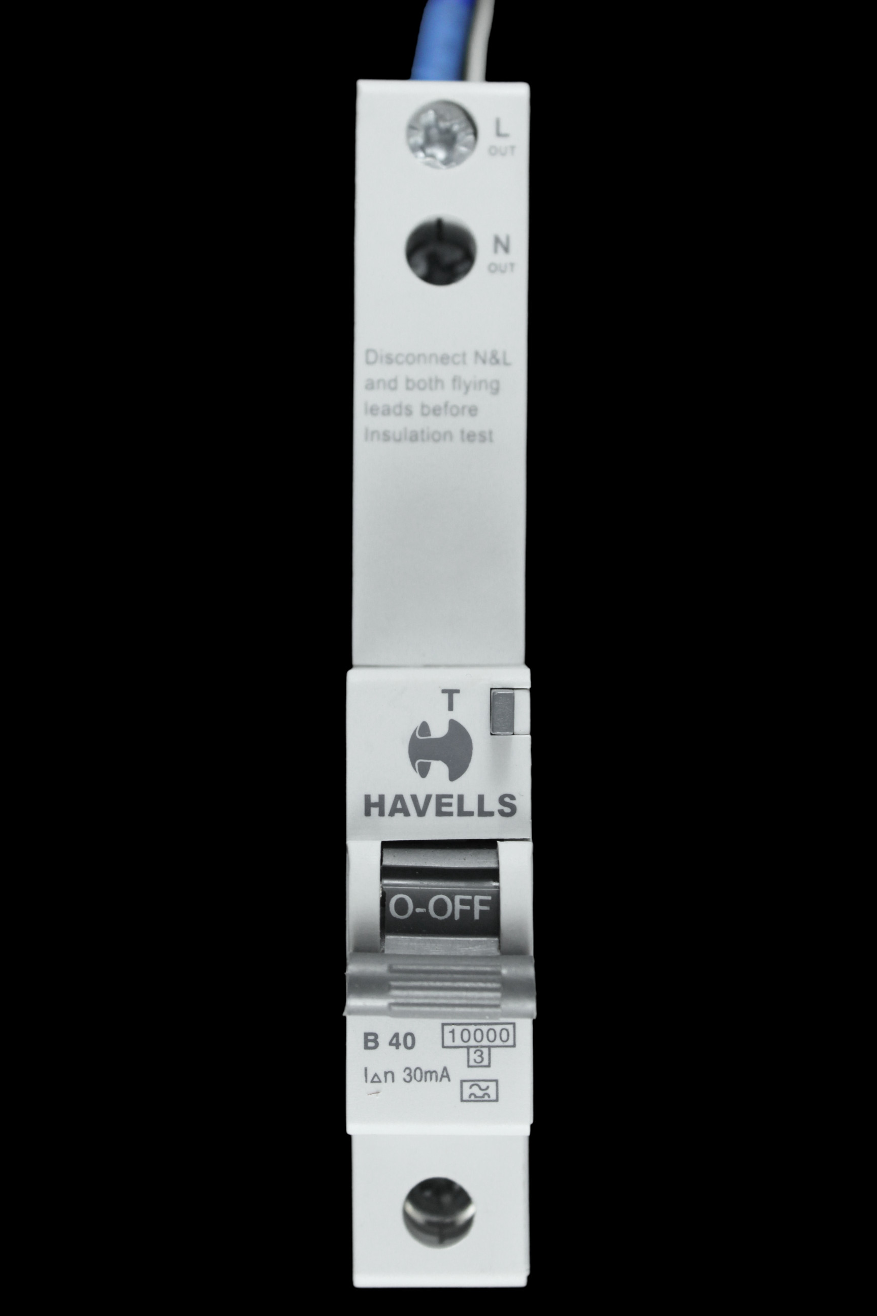 HAVELLS 40 AMP CURVE B 10kA 30mA RCBO PSH140BR30 GREY