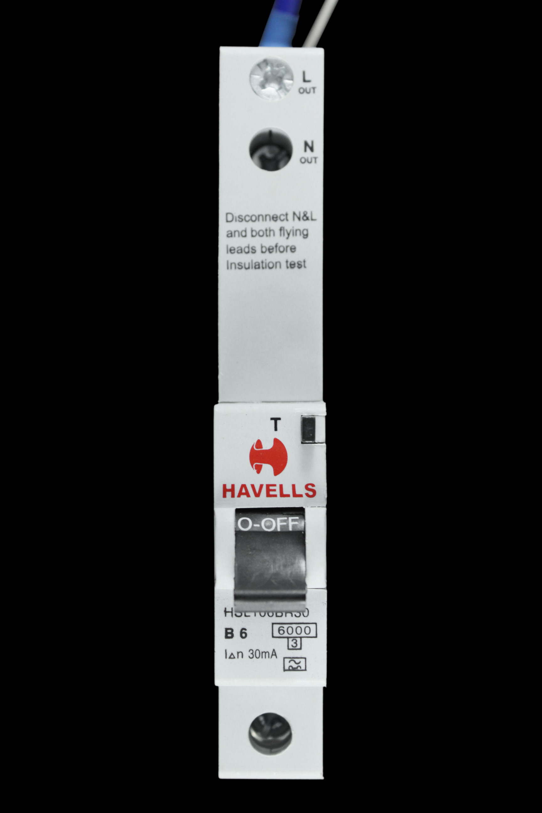 HAVELLS 6 AMP CURVE B 6kA 30mA RCBO TYPE A HSL106BR30
