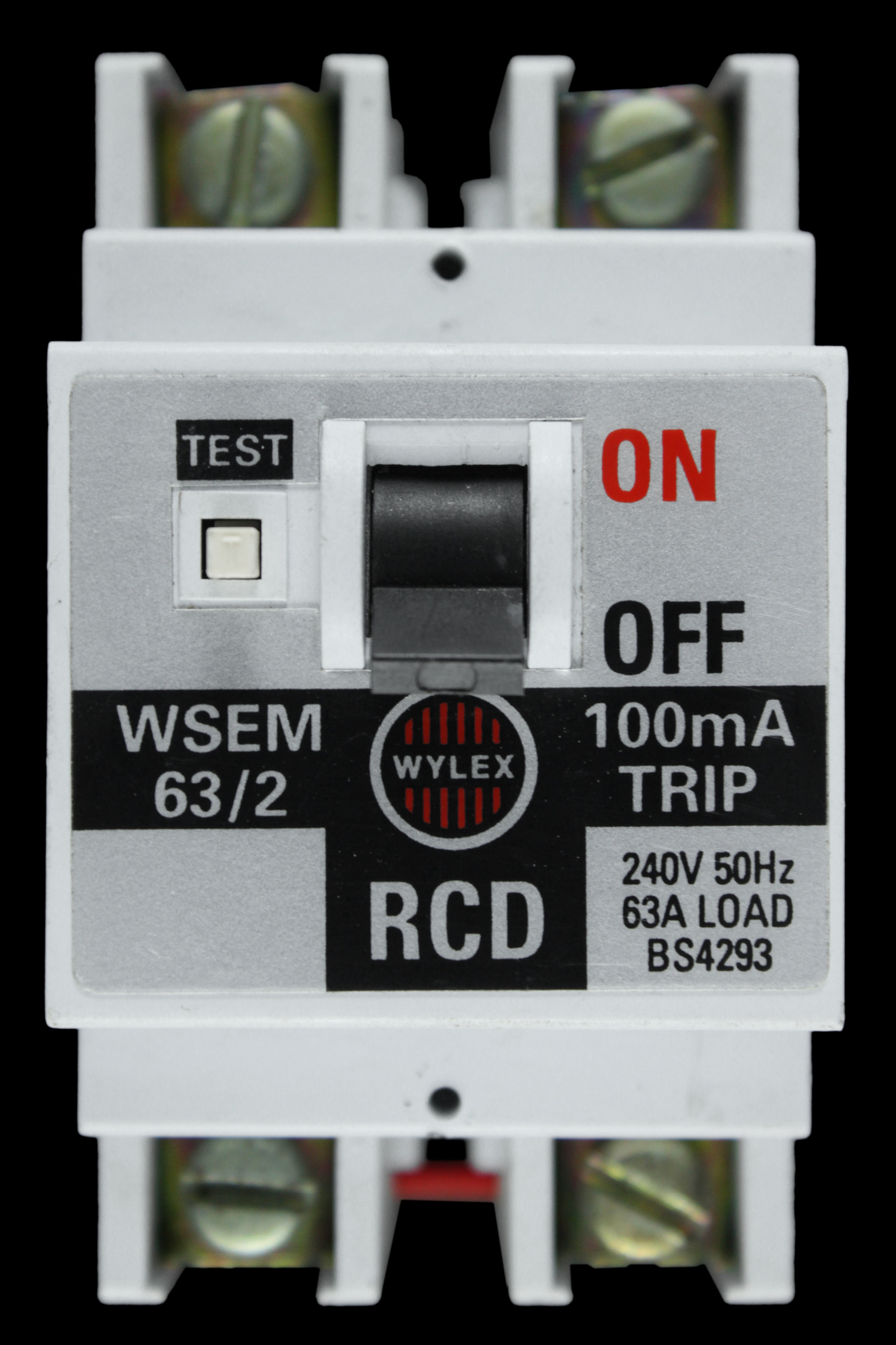 WYLEX 63 AMP 100mA DOUBLE POLE RCD WSEM 63/2