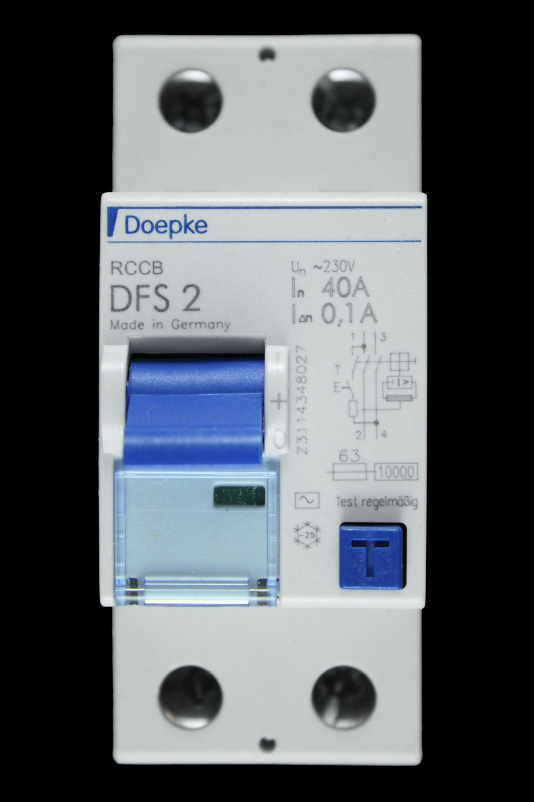 DOEPKE 40 AMP 100mA DOUBLE POLE RCCB DFS2