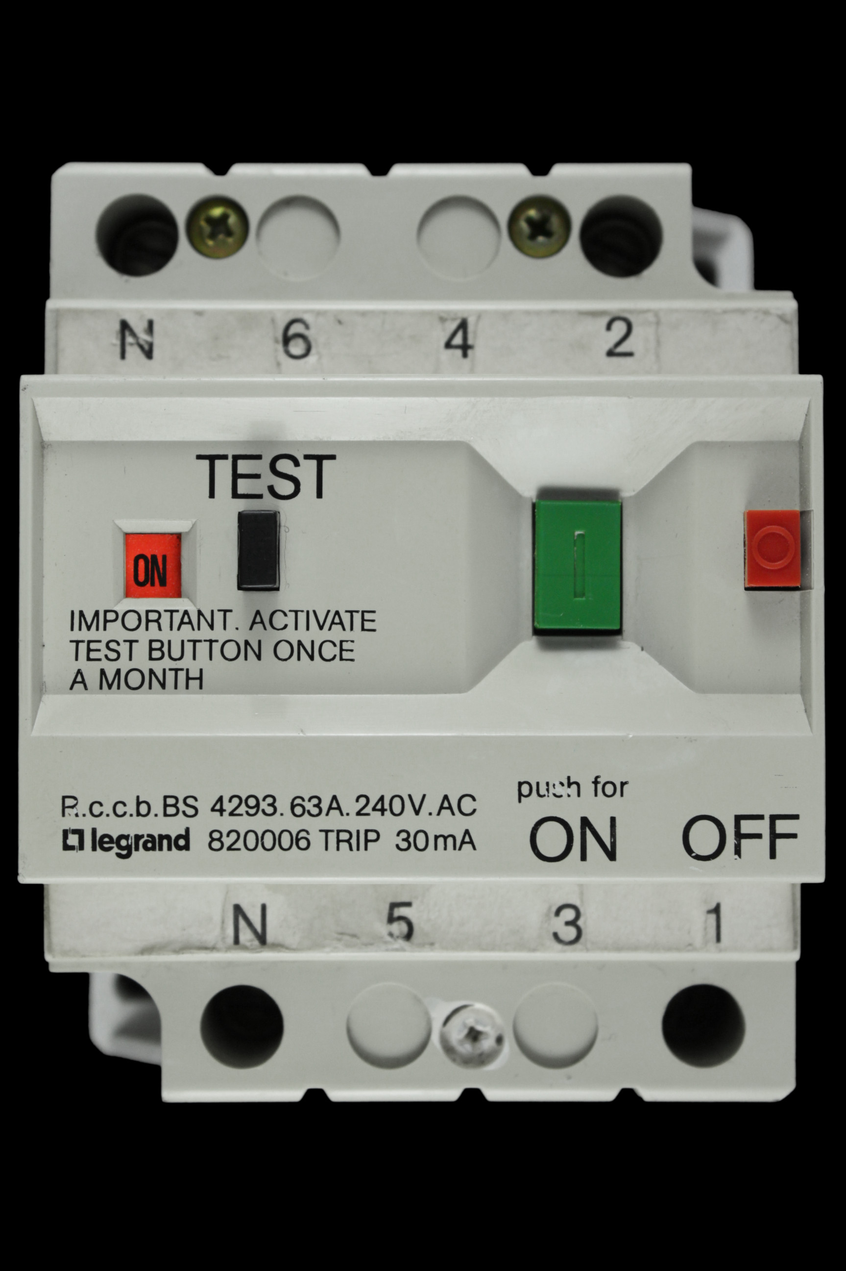 LEGRAND 63 AMP 30mA DOUBLE POLE RCCB TYPE AC 820006