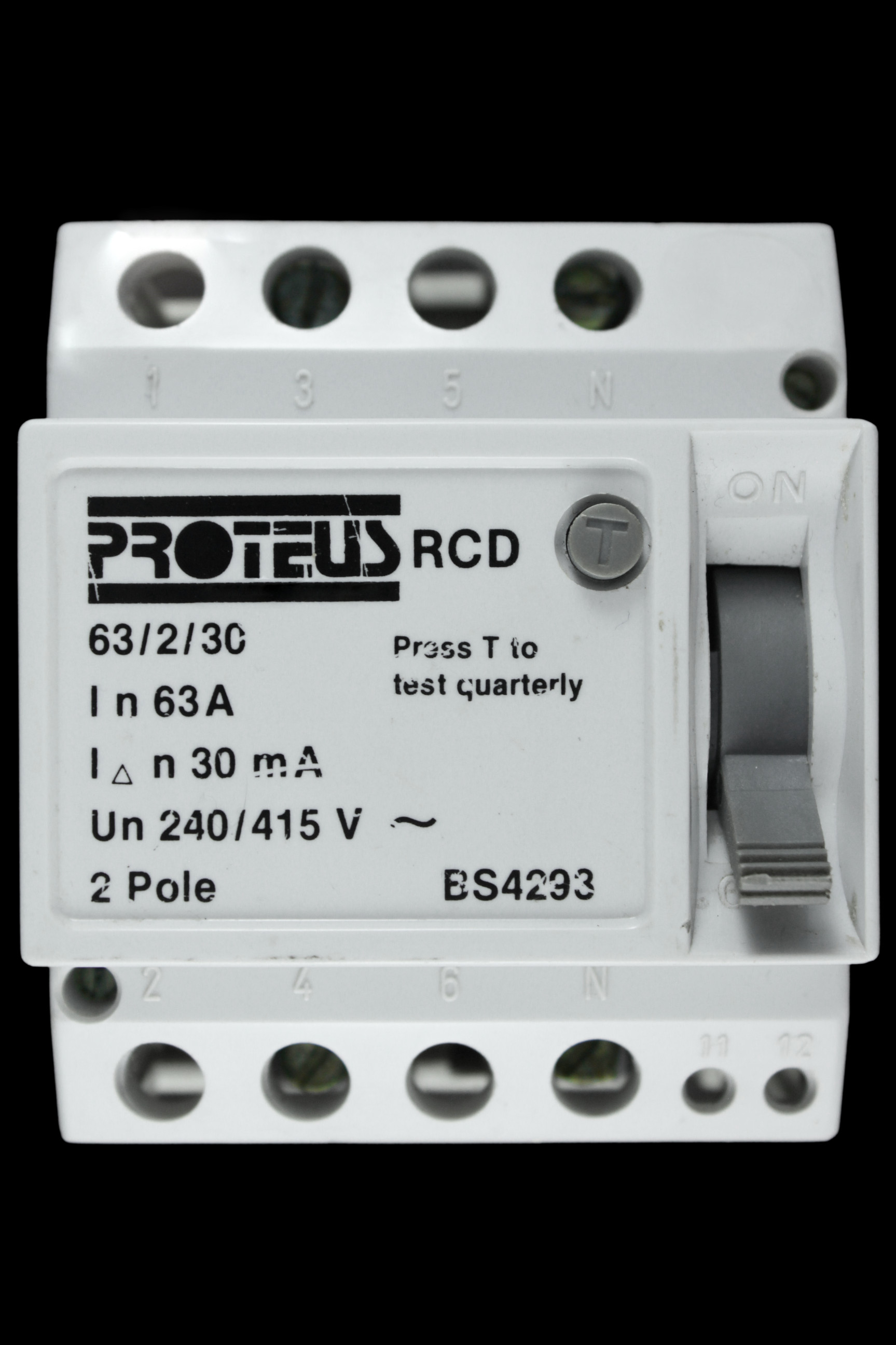 PROTEUS 63 AMP 30mA DOUBLE POLE RCD 63/2/30