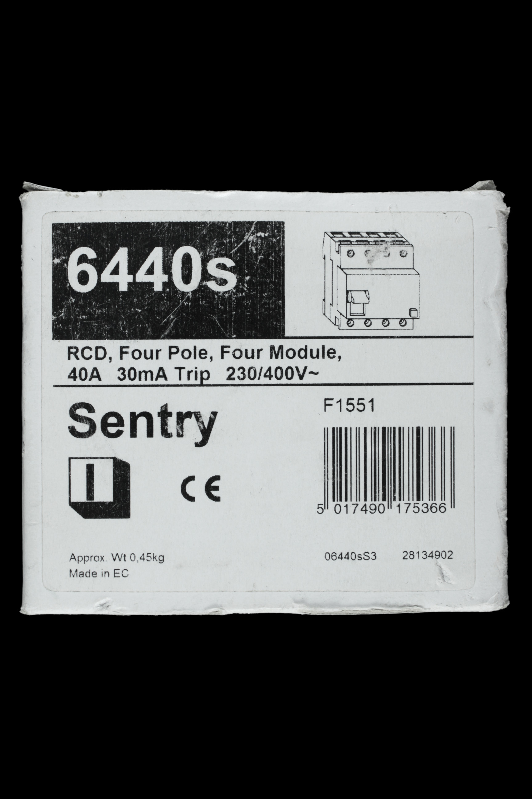 MK 40 AMP 30mA FOUR POLE RCD 6440S