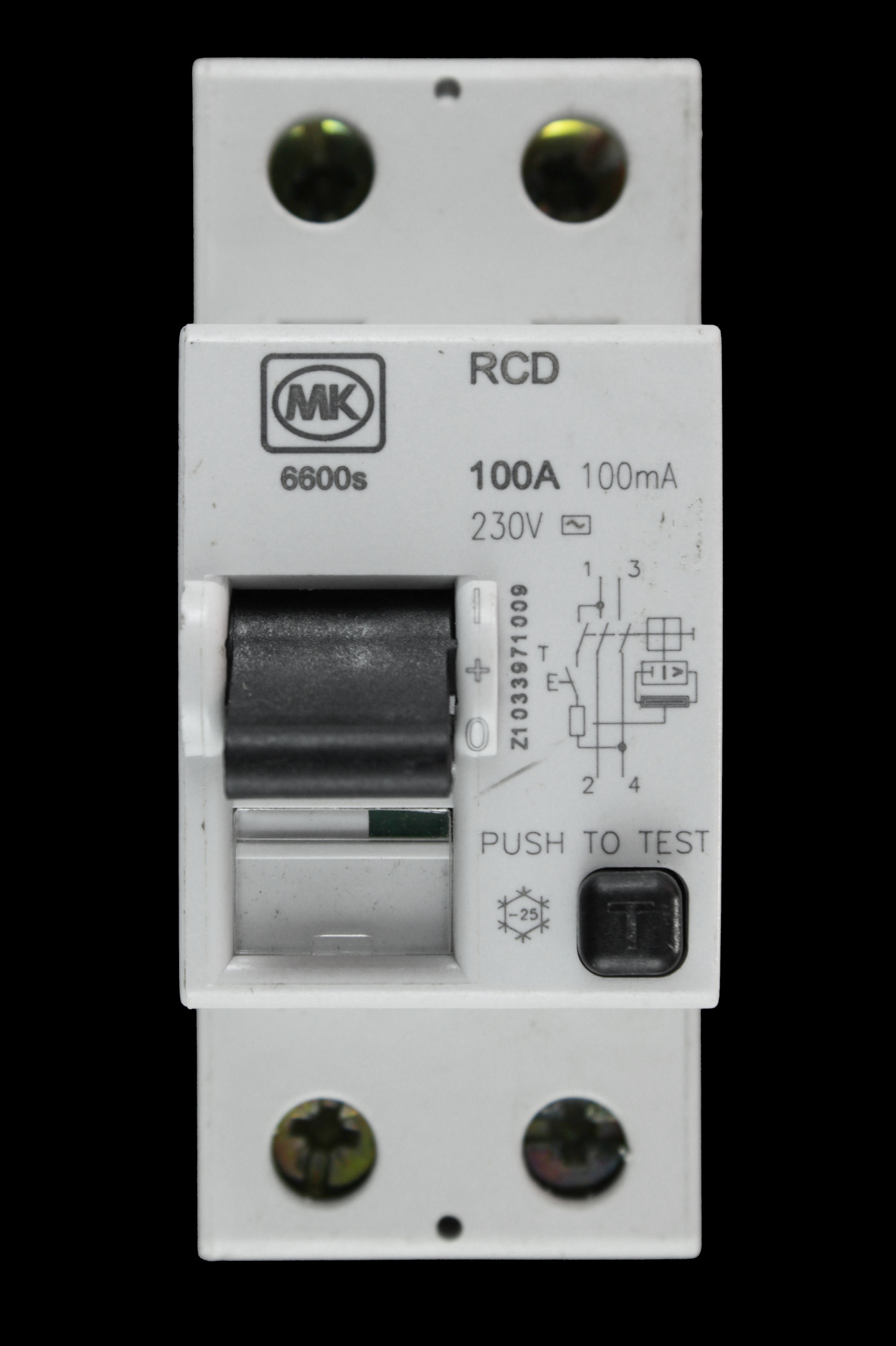 MK 100 AMP 100mA DOUBLE POLE RCD TYPE AC 6600s
