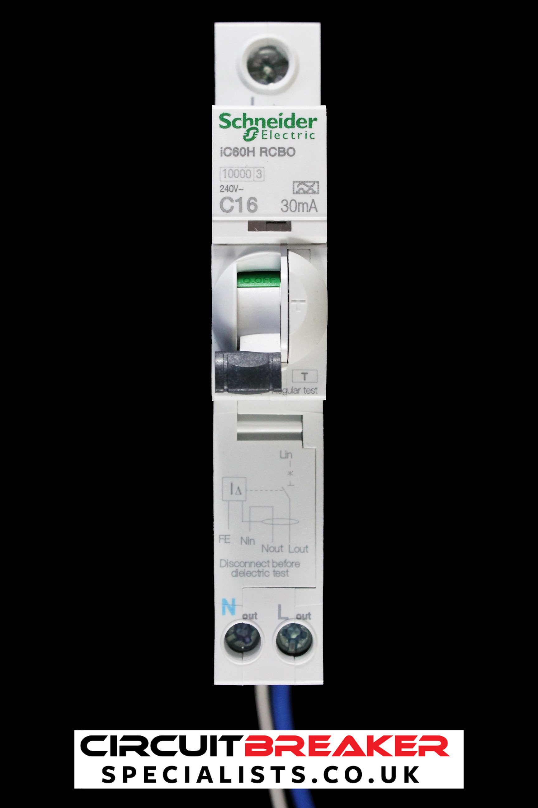 SCHNEIDER 16 AMP CURVE C 10kA 30mA RCBO TYPE A IC60H A9D11816 ACTI9