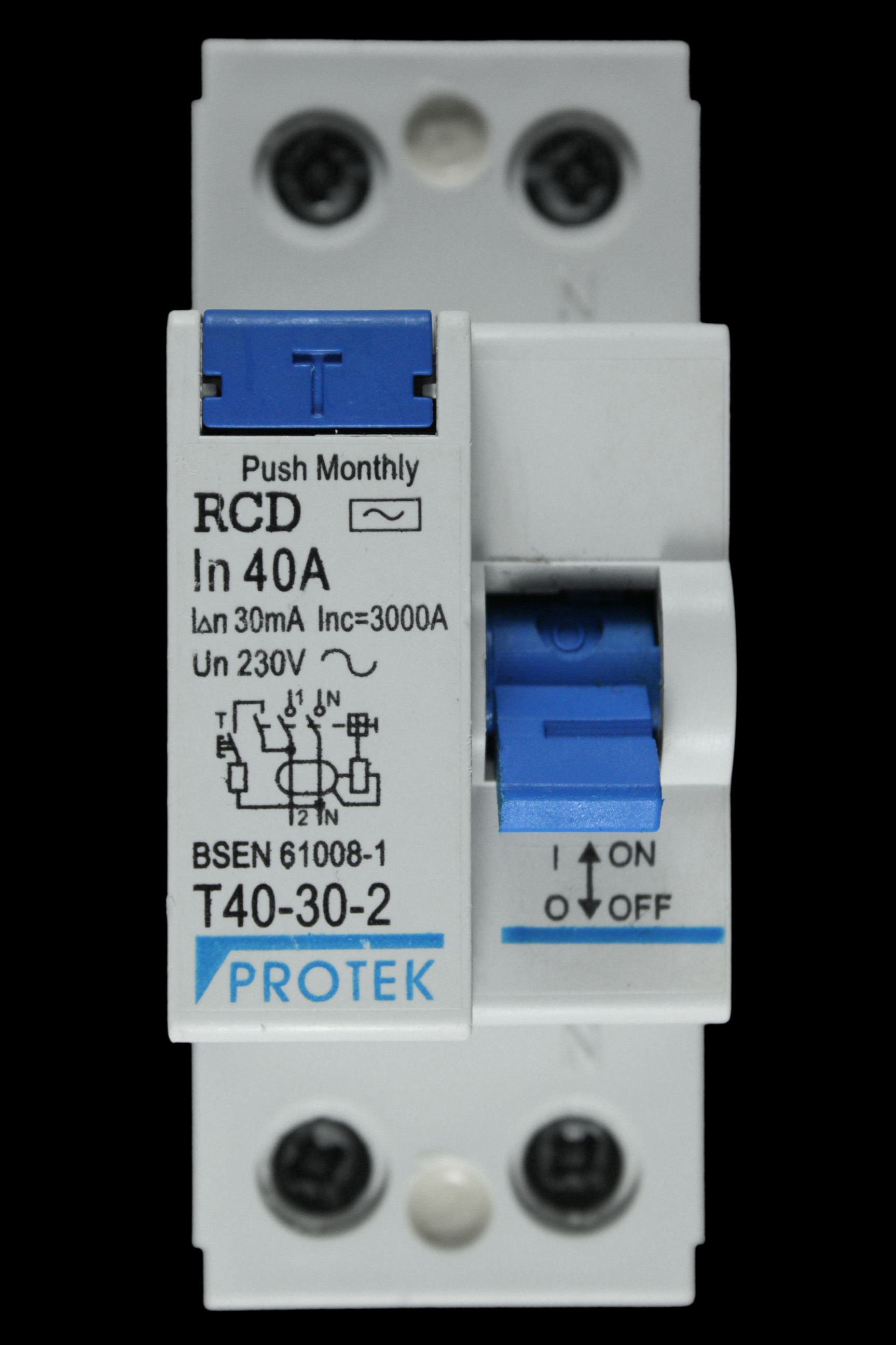 PROTEK 40 AMP 30mA DOUBLE POLE RCD TYPE AC T40-30-2