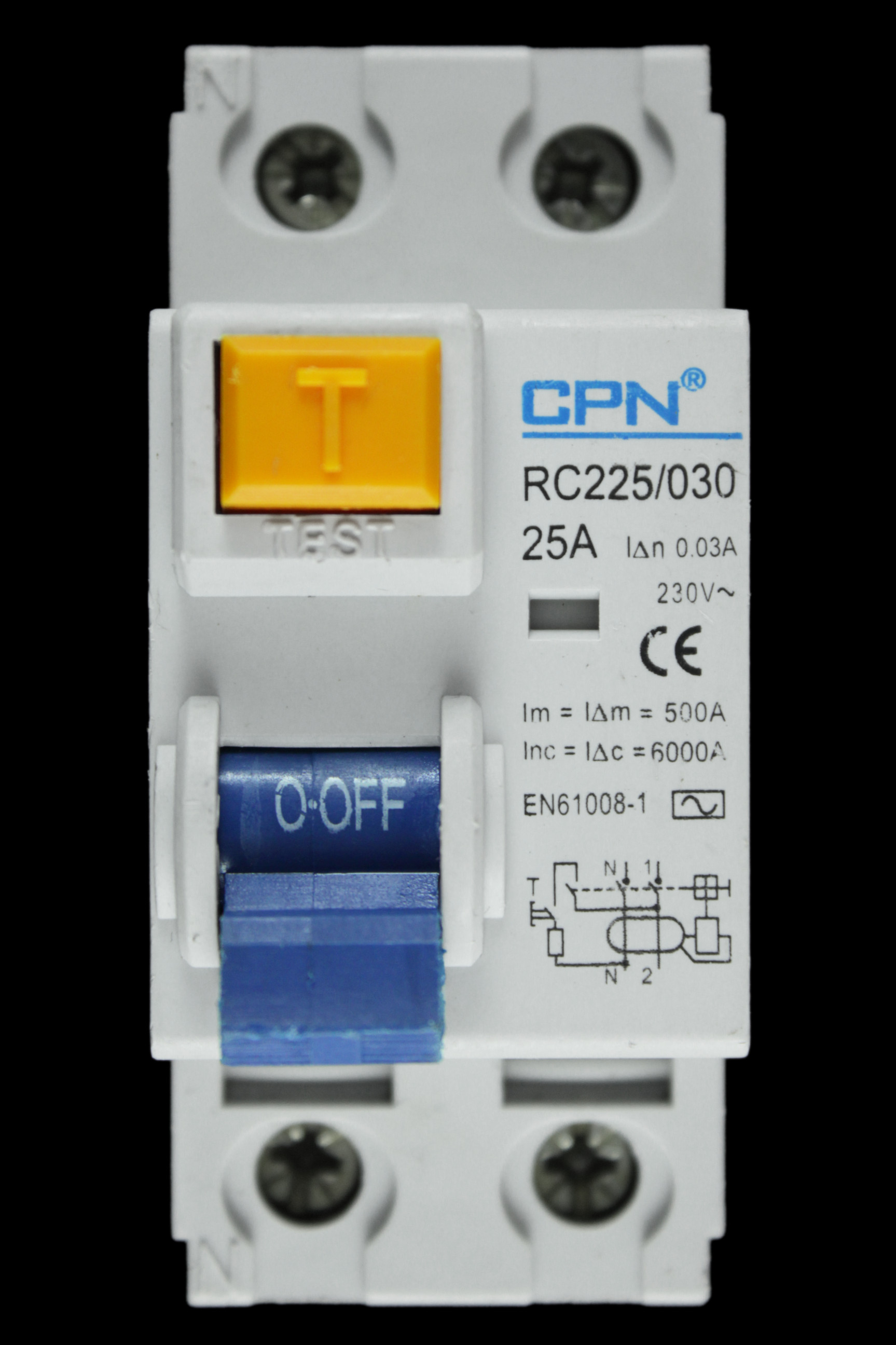CPN 25 AMP 30mA DOUBLE POLE RCD TYPE AC RC225/030