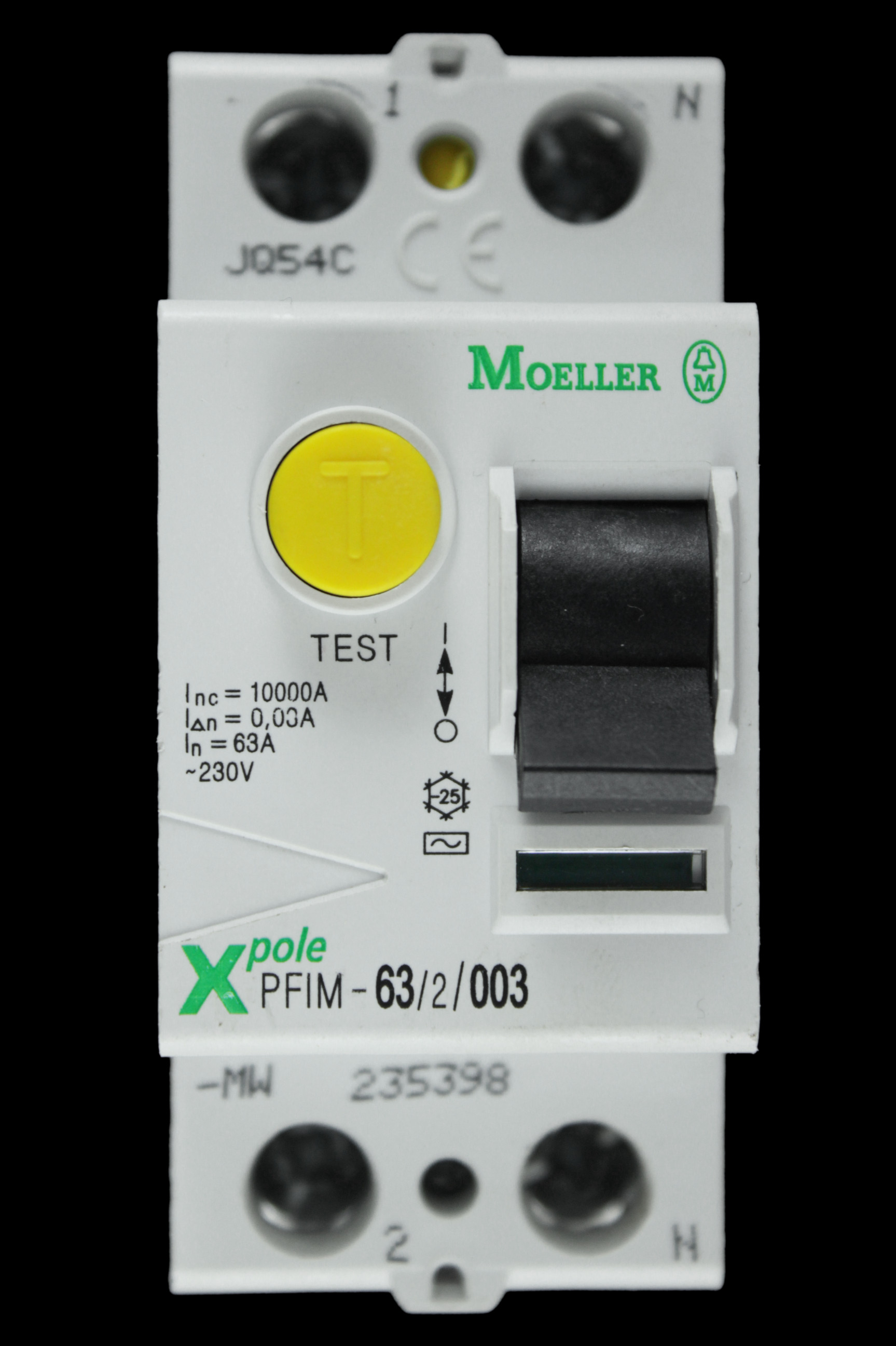 MOELLER 63 AMP 30mA DOUBLE POLE RCD TYPE AC PFIM-63/2/003 MW