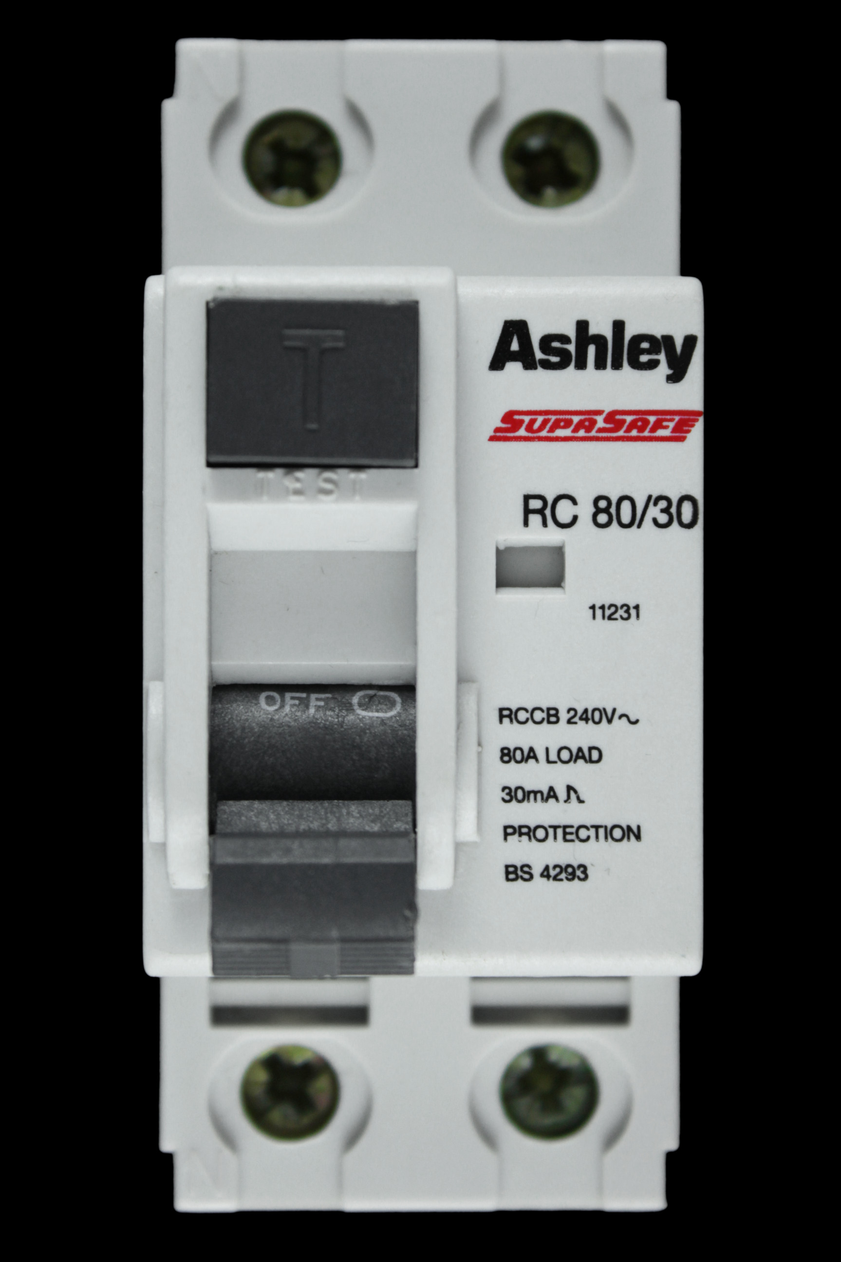 ASHLEY 80 AMP 30mA DOUBLE POLE RCCB RC80/30