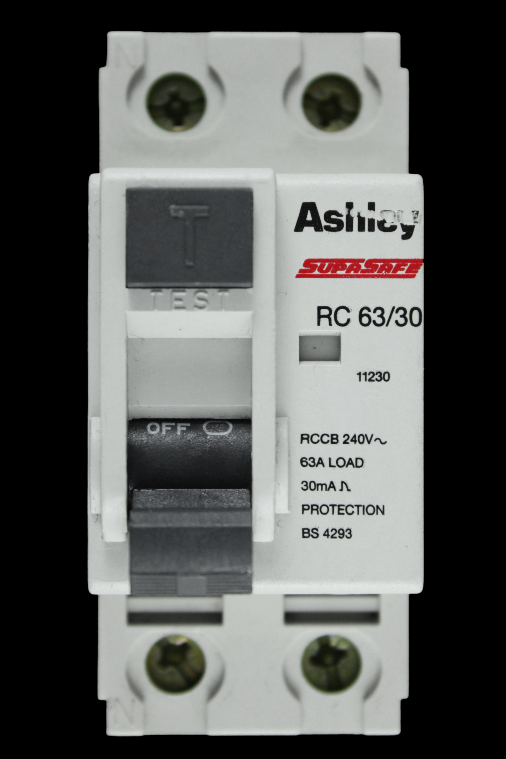 ASHLEY 63 AMP 30mA DOUBLE POLE RCCB RC63/30