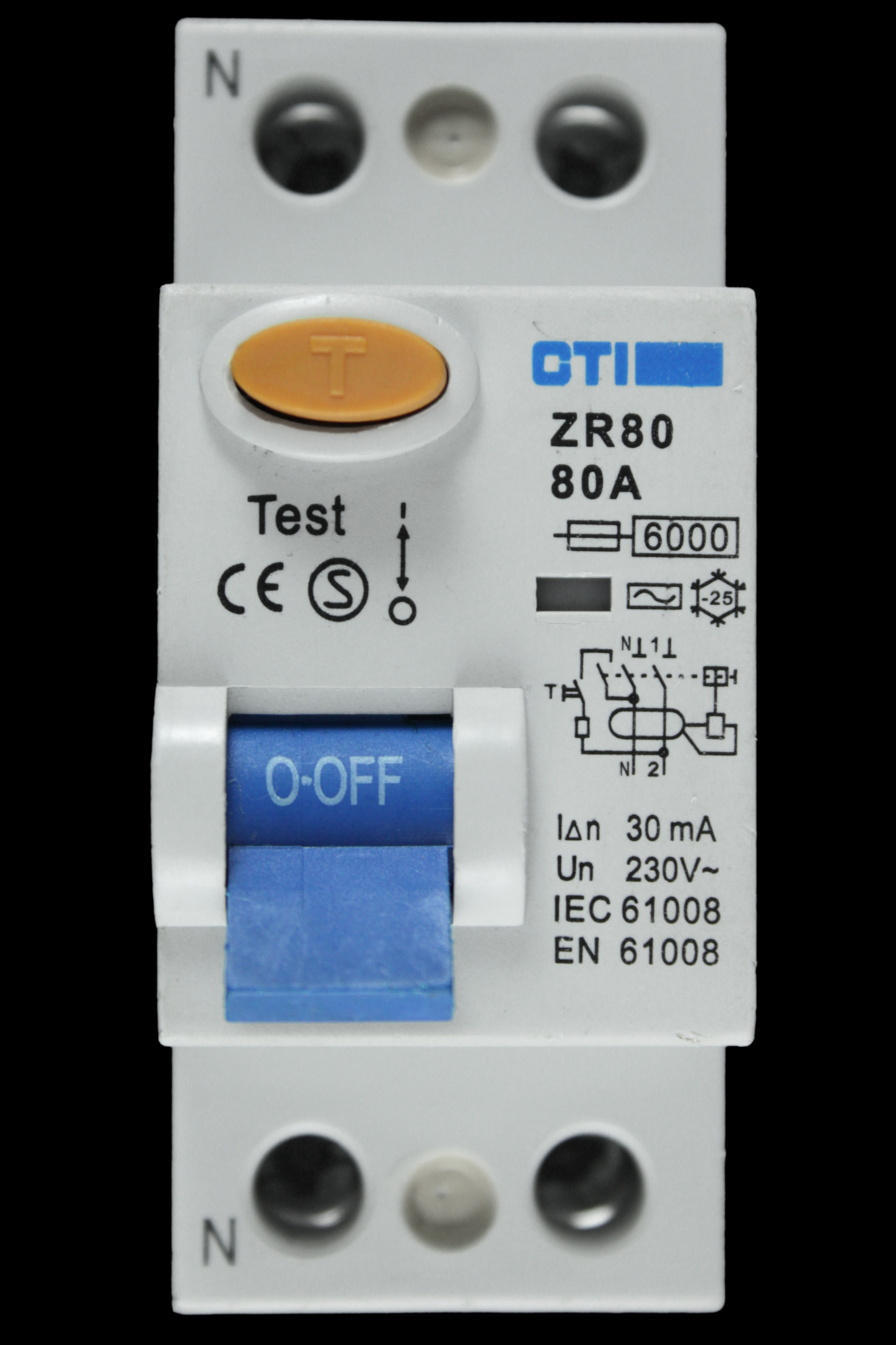 CTI 80 AMP 30mA DOUBLE POLE RCD TYPE AC ZR80