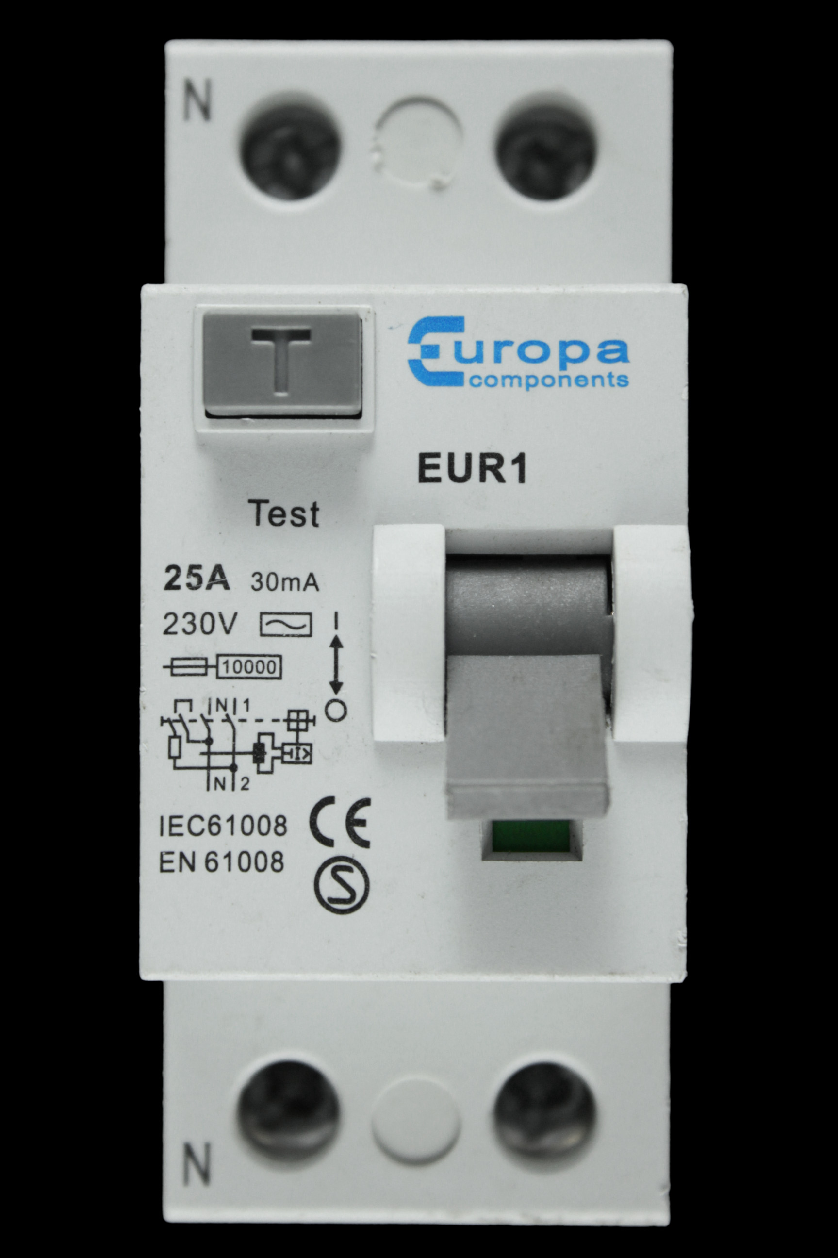 EUROPA 25 AMP 30mA DOUBLE POLE RCD TYPE AC EUR1