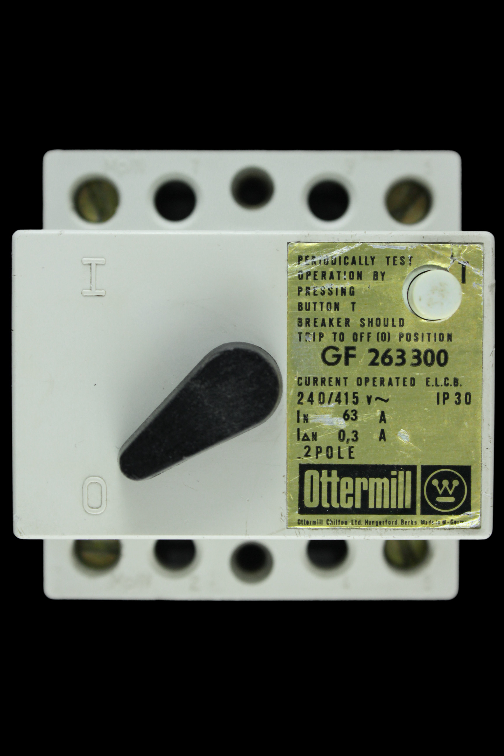 OTTERMILL 63 AMP 300mA DOUBLE POLE ELCB GF 263300