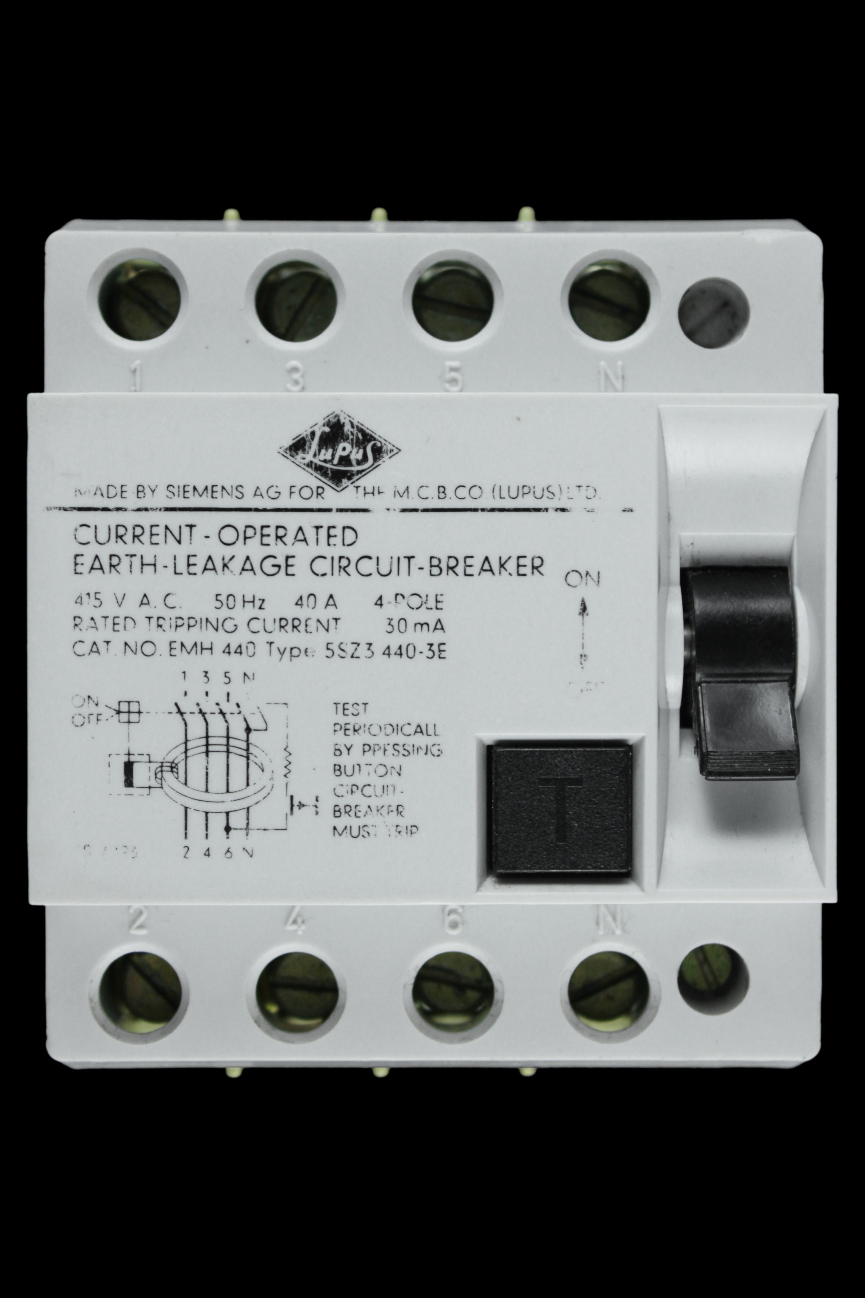 LUPUS 40 AMP 30mA FOUR POLE ELCB EMH440 5SZ3 440-3E