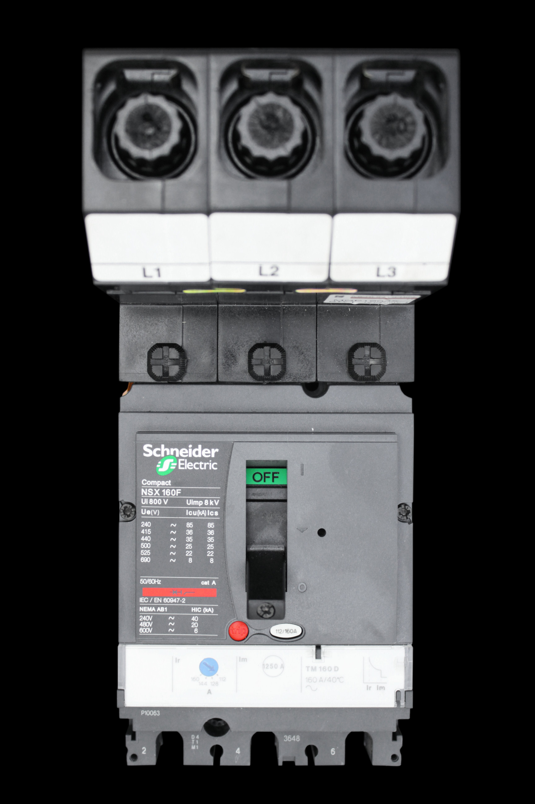 SCHNEIDER 160 AMP 36kA TRIPLE POLE MCCB NSX160F MGP1603X