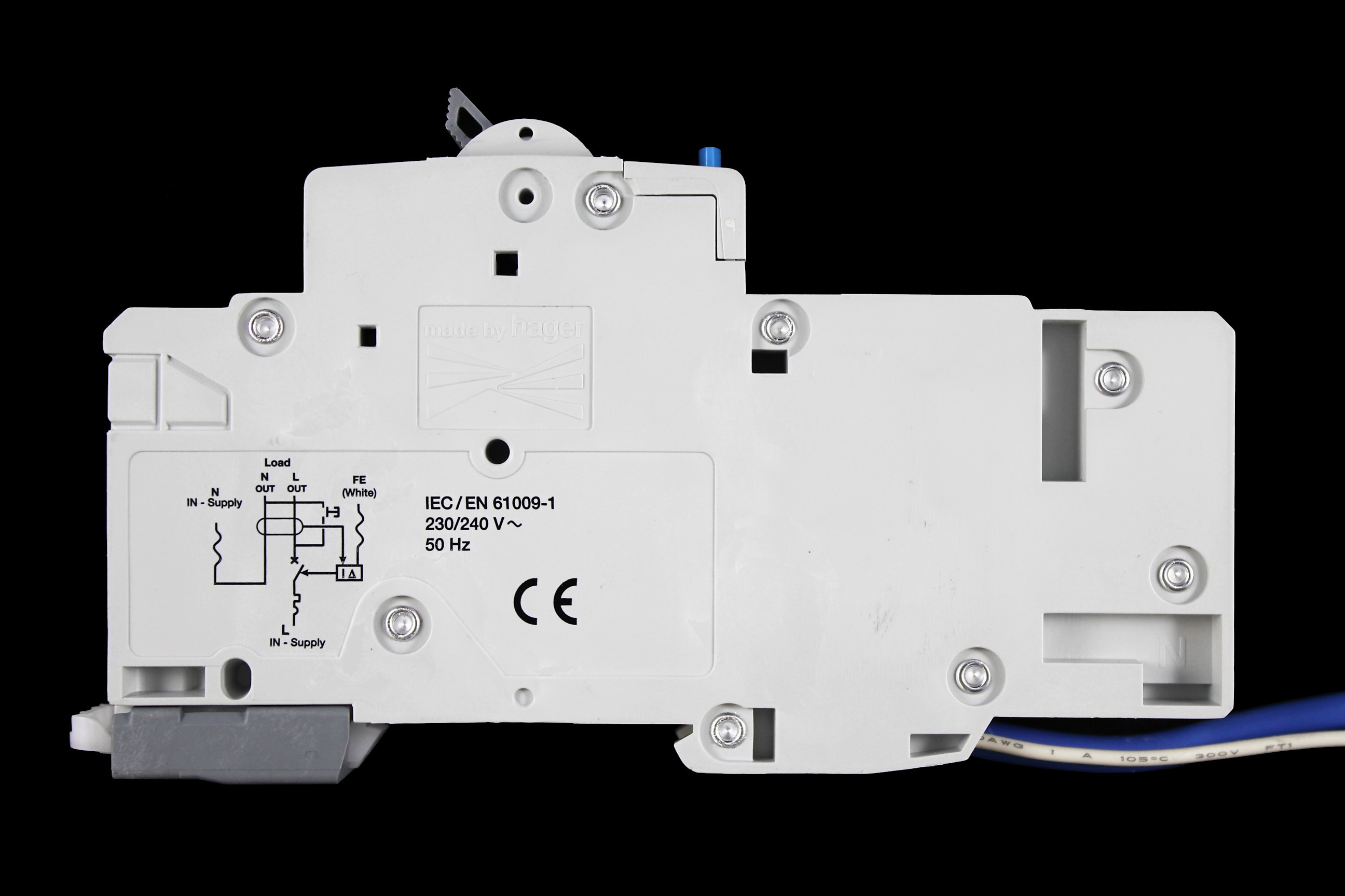 HAGER 40 AMP CURVE B 6kA 30mA RCBO TYPE AC 106365 ADN140