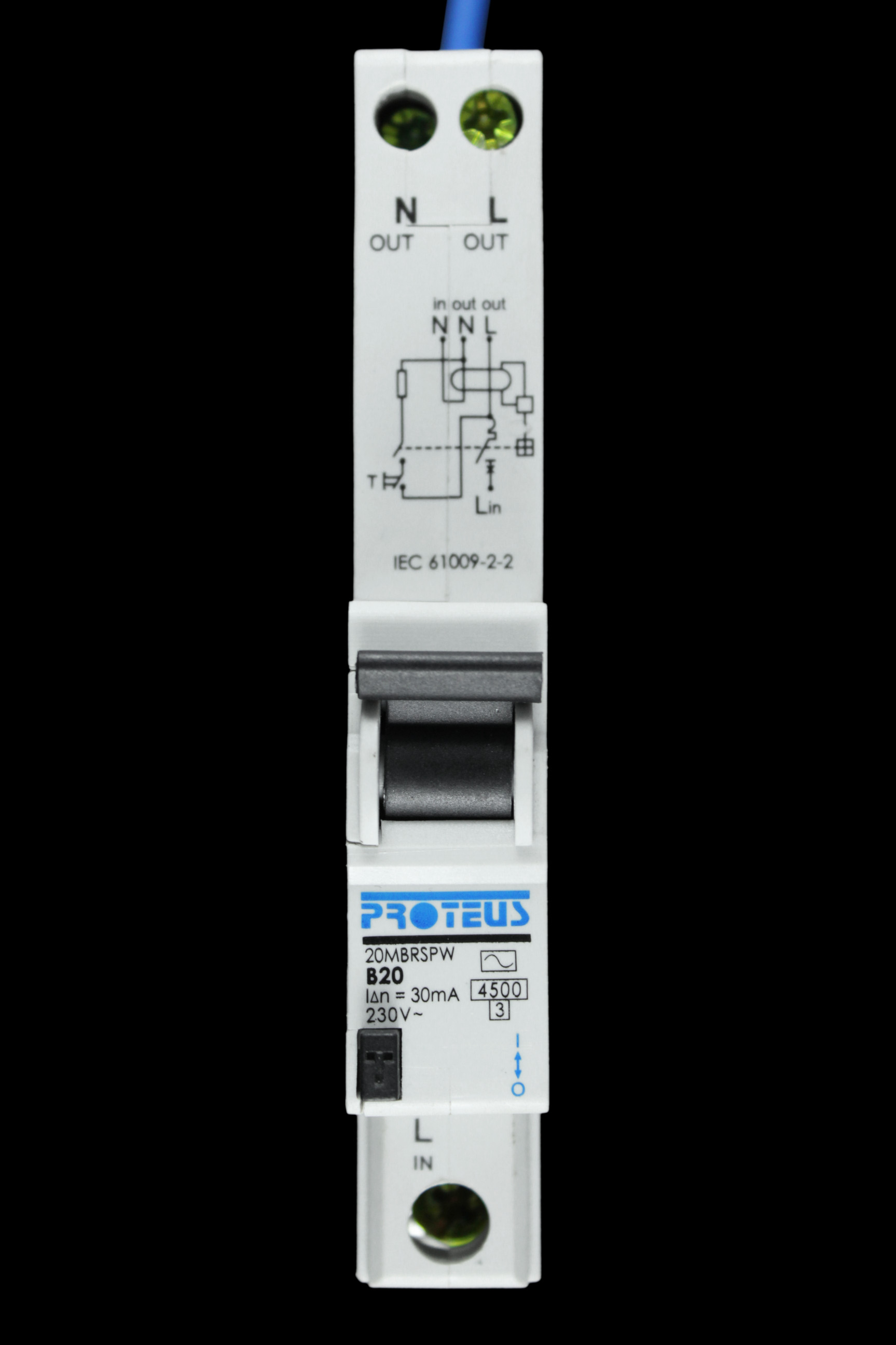PROTEUS 20 AMP CURVE B 4.5kA 30mA RCBO TYPE AC 20MBRSPW