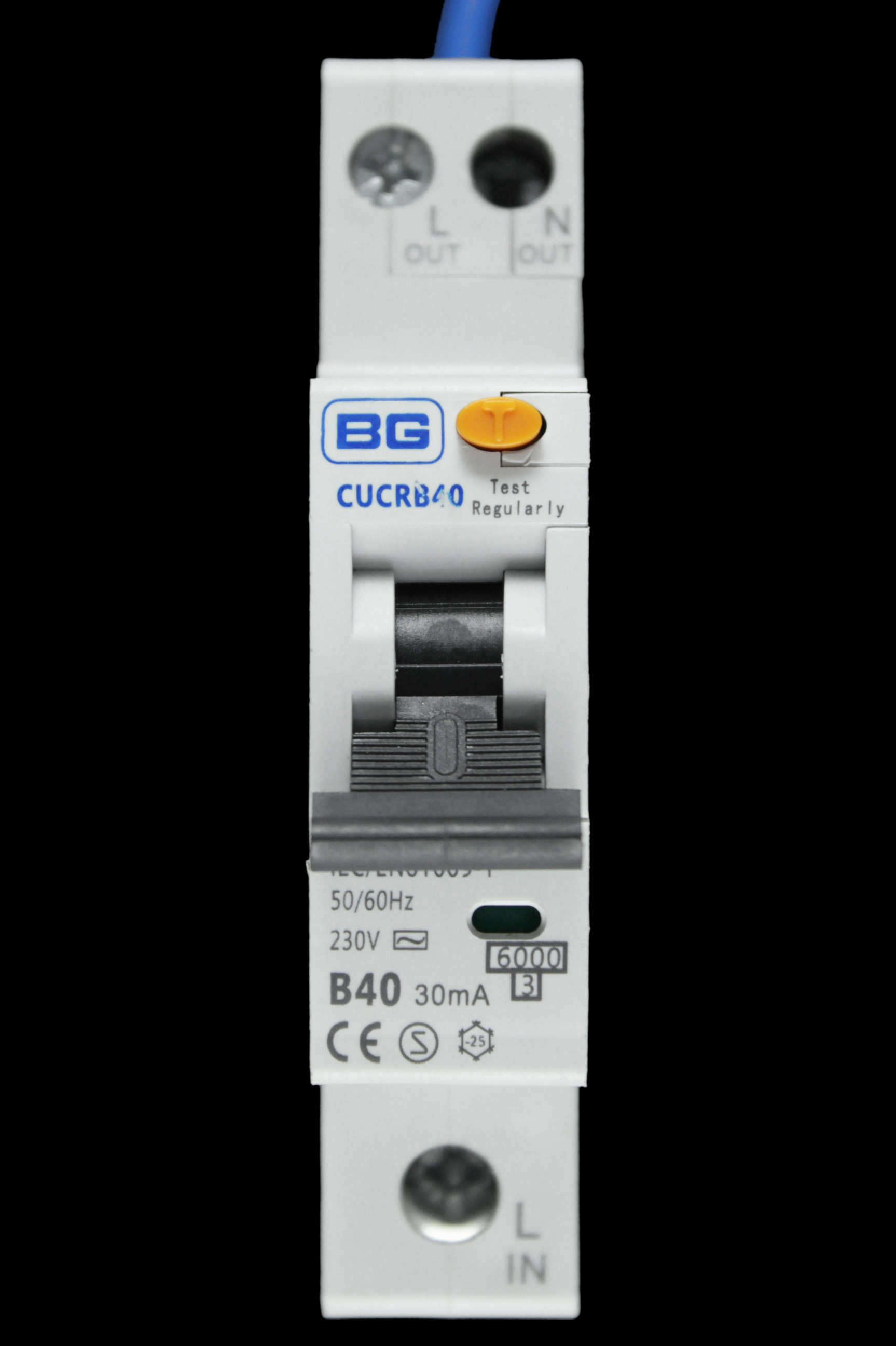 BG BRITISH GENERAL 40 AMP CURVE B 6kA 30mA RCBO CUCRB40