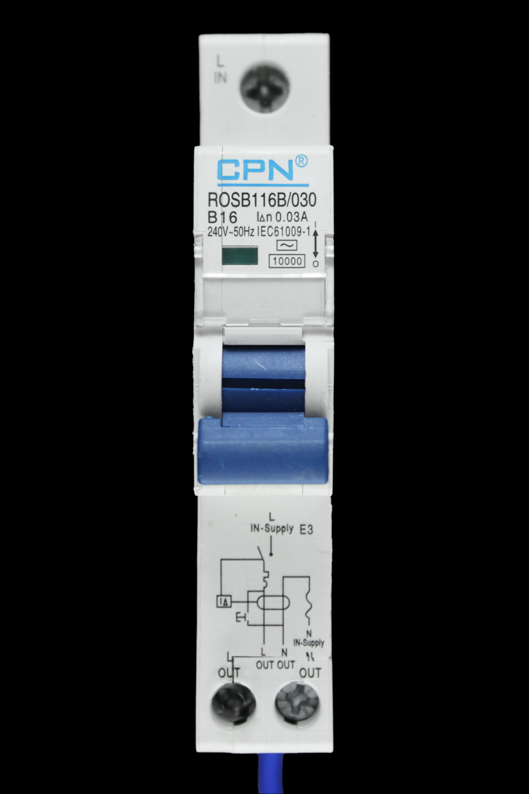 CPN 16 AMP CURVE B 10kA 30mA RCBO TYPE AC ROSB116B/030