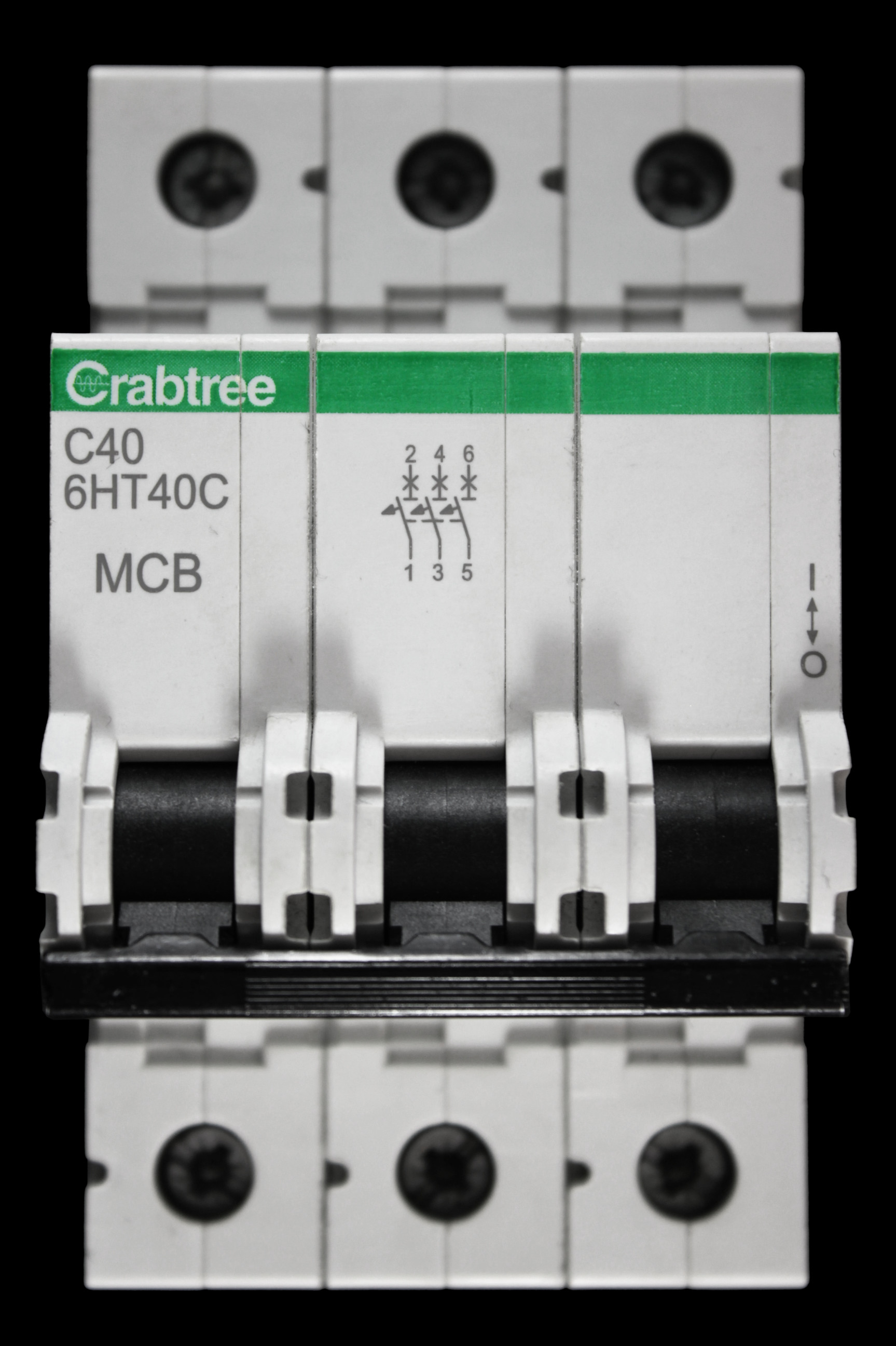 CRABTREE 40 AMP CURVE C 10kA TRIPLE POLE MCB 6HT40C LOADSTAR