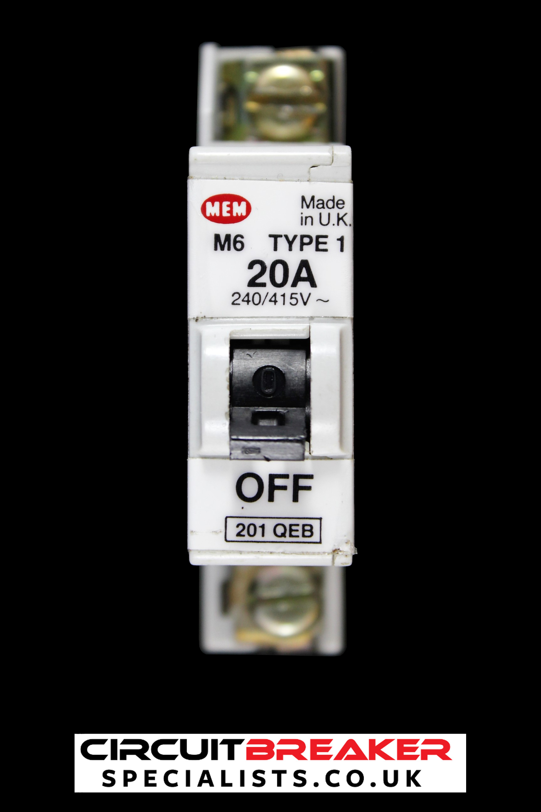 MEM 20 AMP TYPE 1 M6 MCB CIRCUIT BREAKER 201QEB