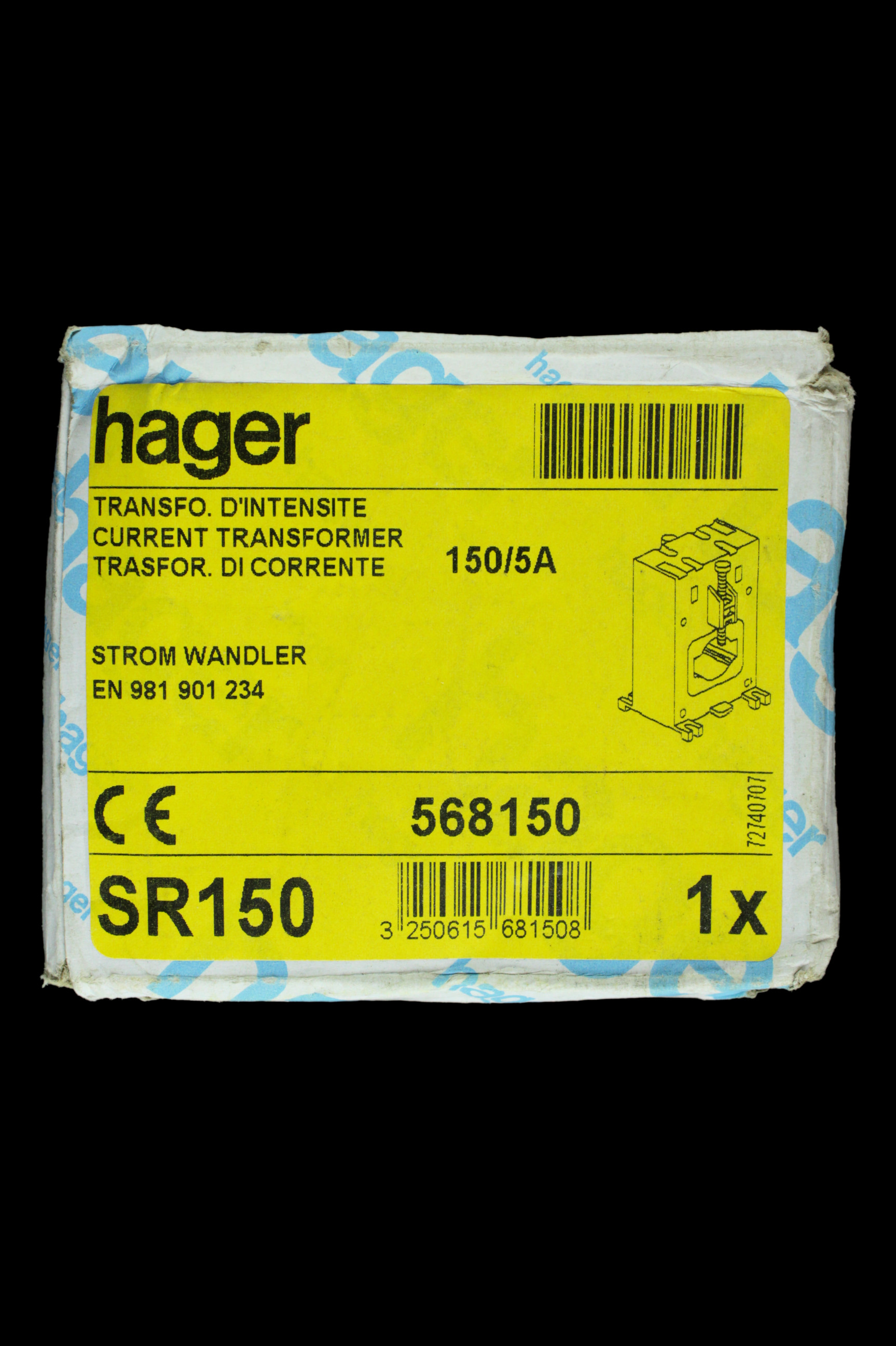 HAGER 150/5A CURRENT TRANSFORMER CT SR150 568150