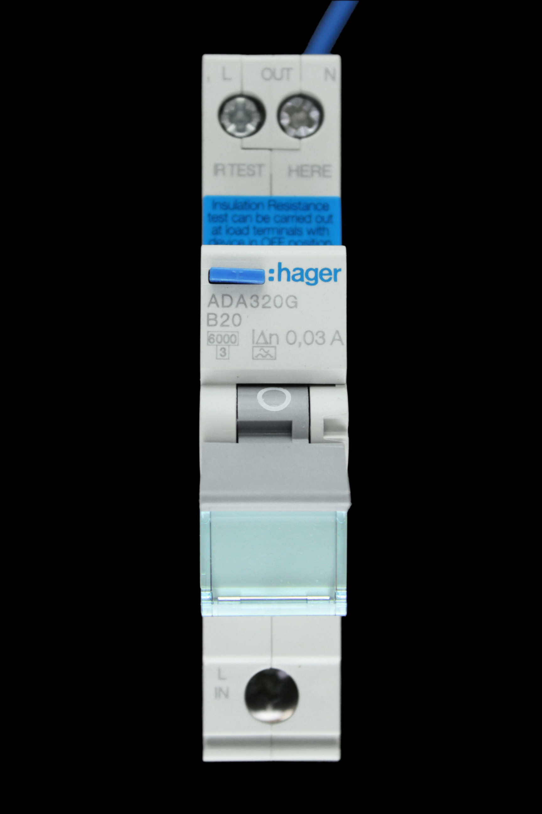 HAGER B 20 RCBO 6kA 30mA TYPE A ADA320G