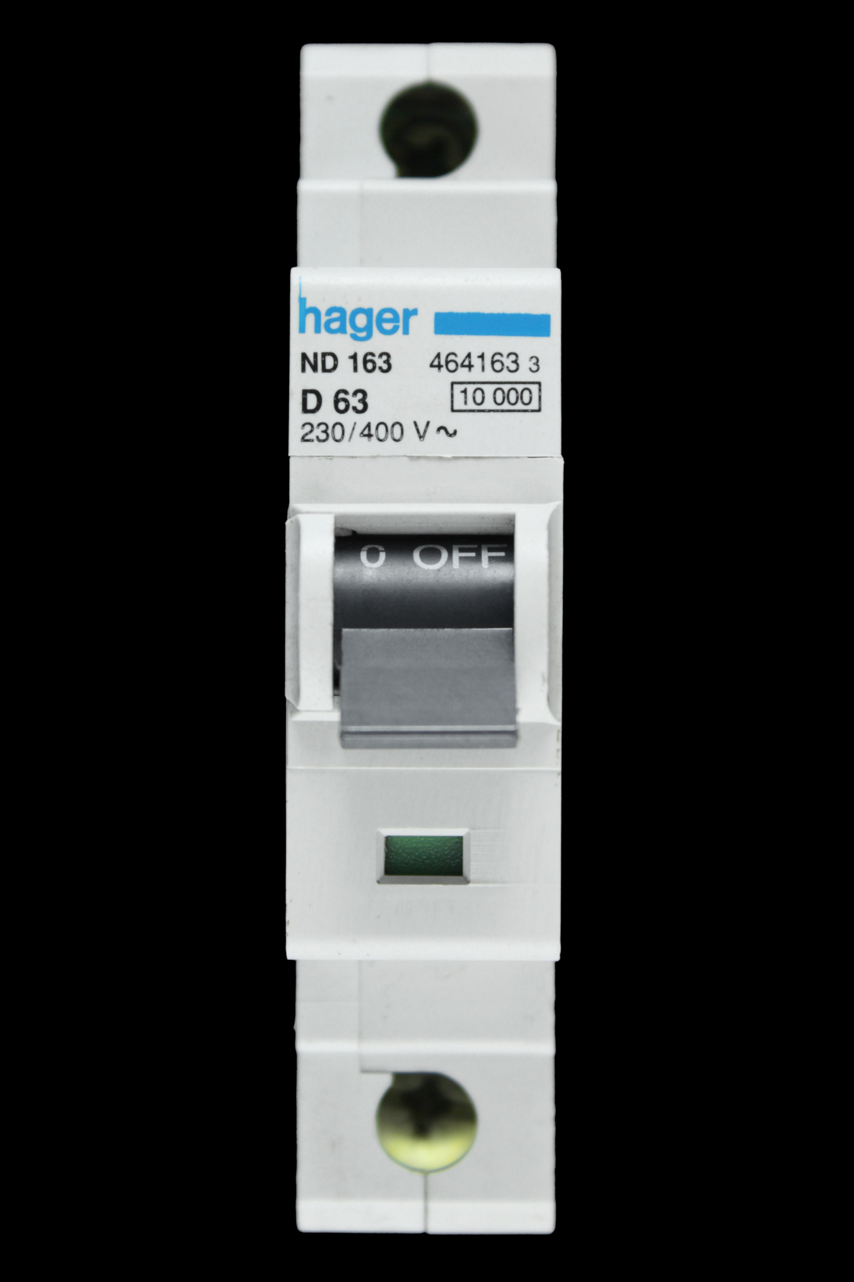 HAGER 63 AMP CURVE D 10kA MCB CIRCUIT BREAKER ND163 464163