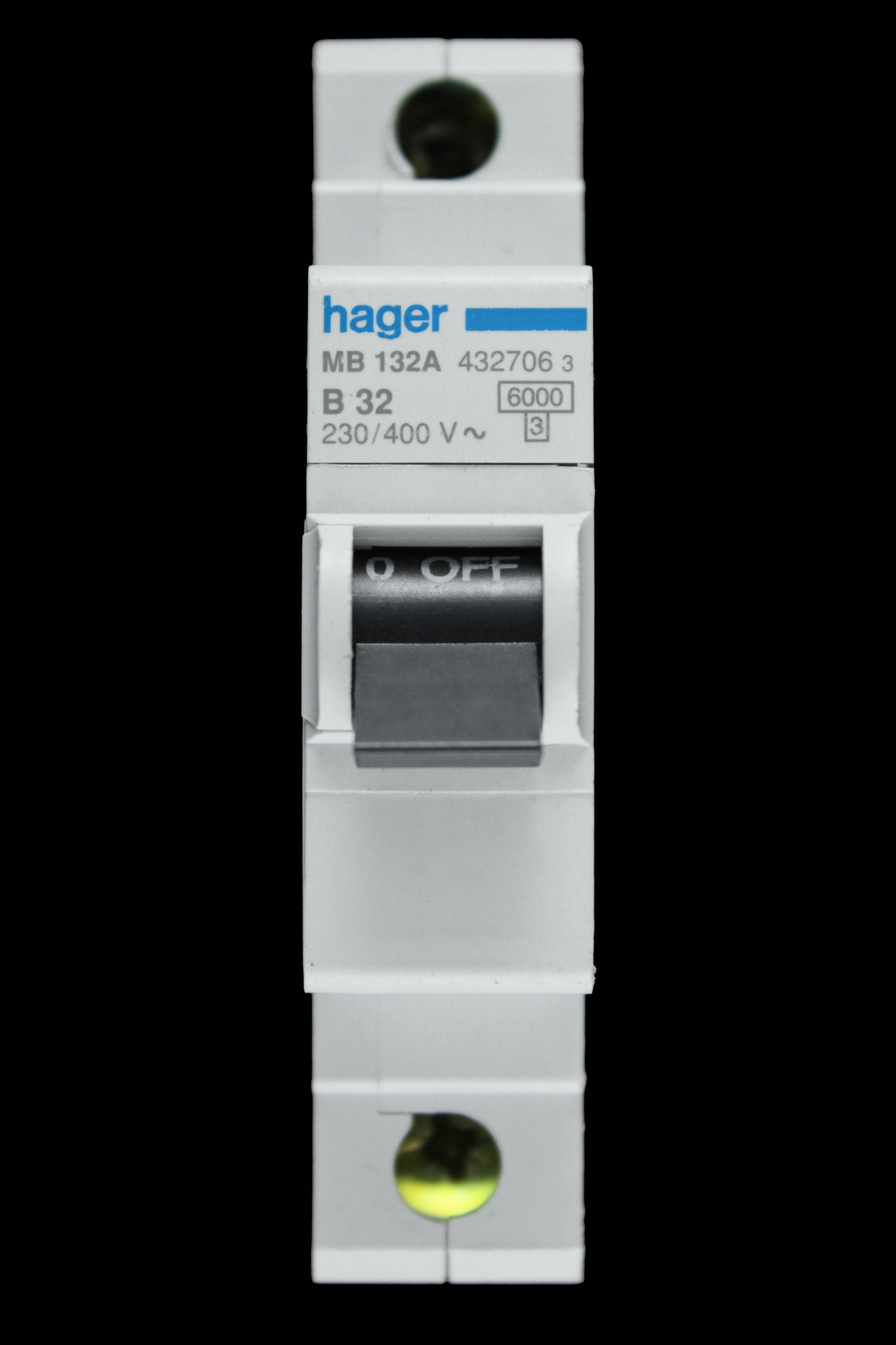 HAGER 32 AMP CURVE B 6kA MCB CIRCUIT BREAKER MB132A 432706