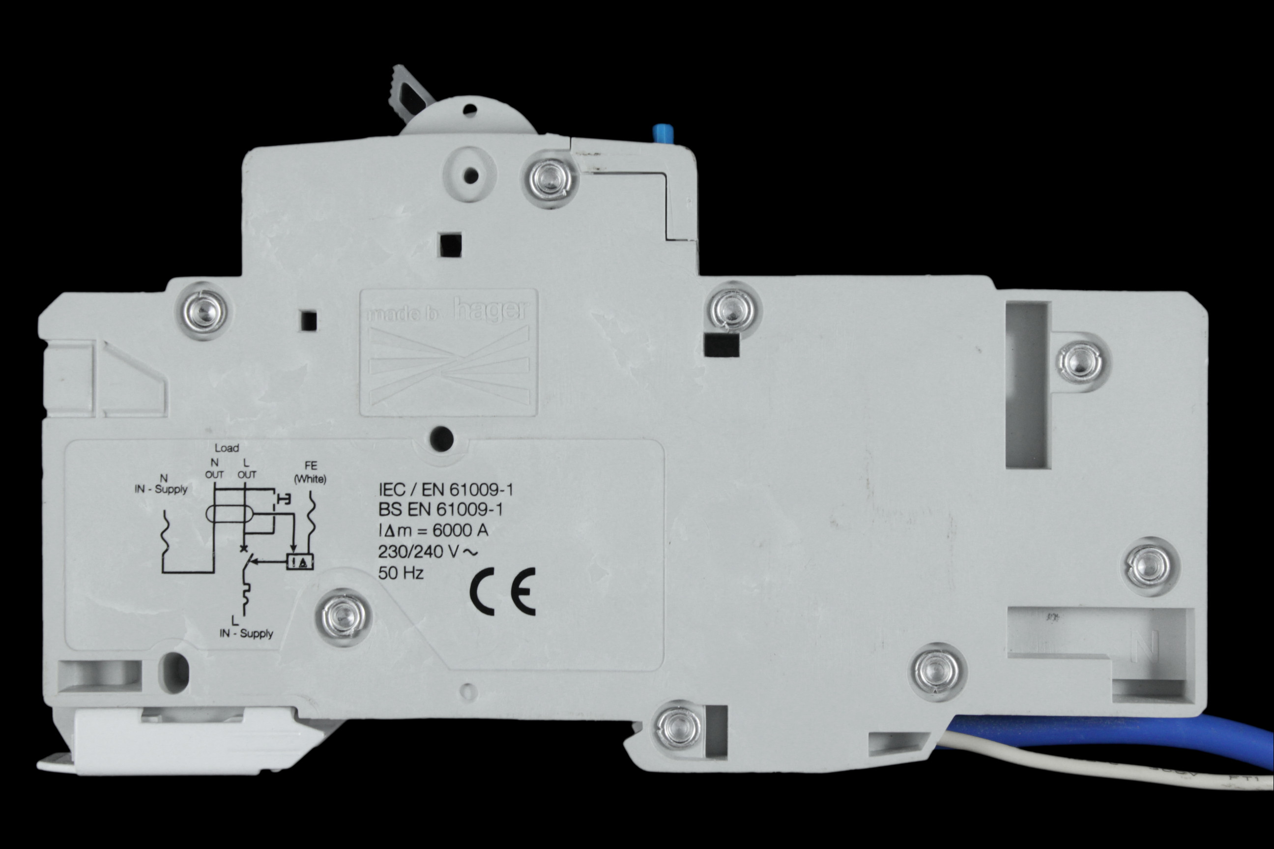 HAGER 10 AMP CURVE C 10kA 30mA RCBO TYPE A ADA160U 106851